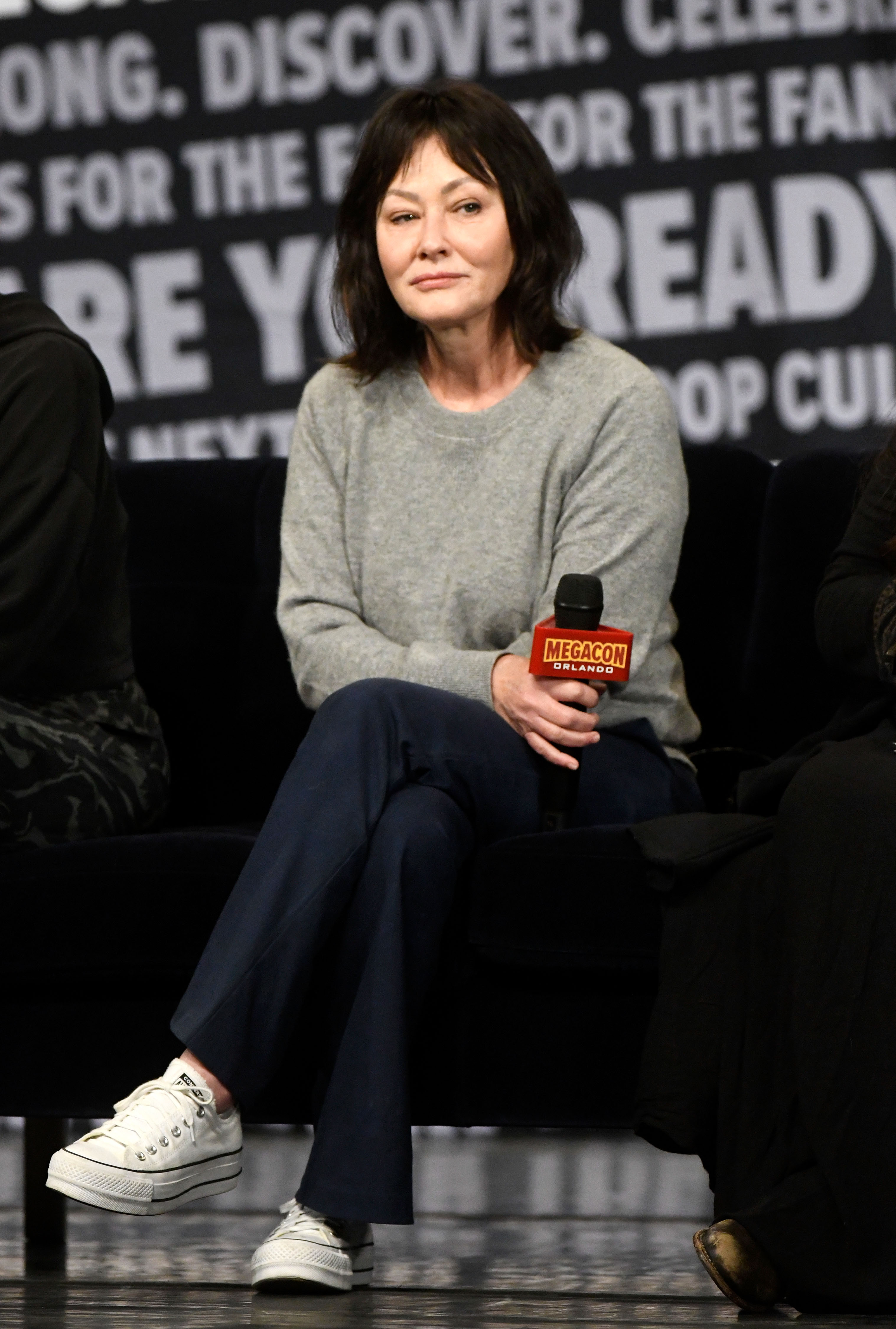 Shannen Doherty speaks during a Q&A session at MegaCon Orlando 2024 at Orange County Convention Center on February 04, 2024 in Orlando, Florida | Source: Getty Images