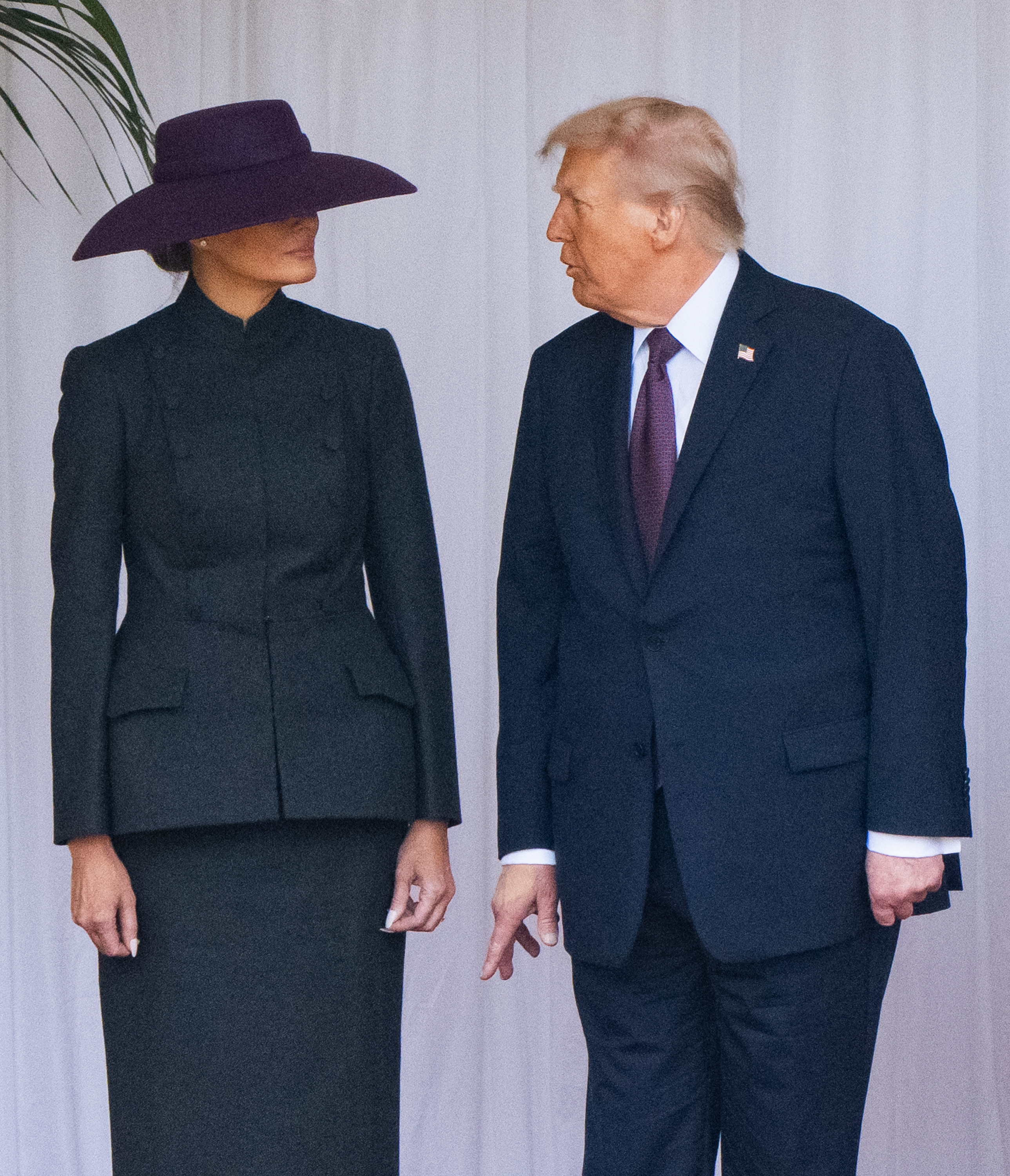 President Donald Trump and First Lady Melania converse during their State visit at Windsor Castle in England on September 17, 2025 | Source: Getty Images.