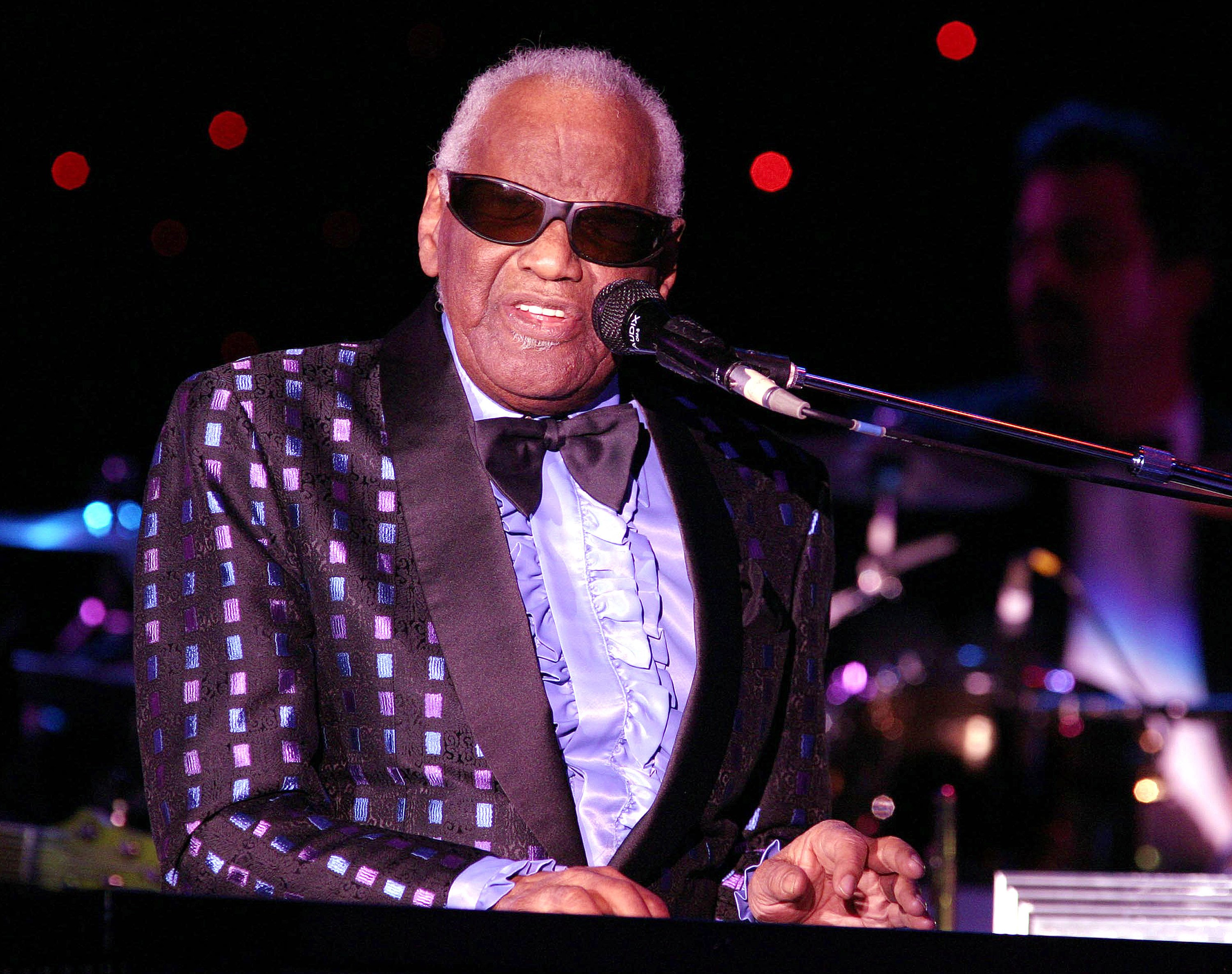 Ray Charles in Concert at Resorts Atlantic City in Atlantic City, New Jersey, United States on July 10, 2003. | Source: Getty Images