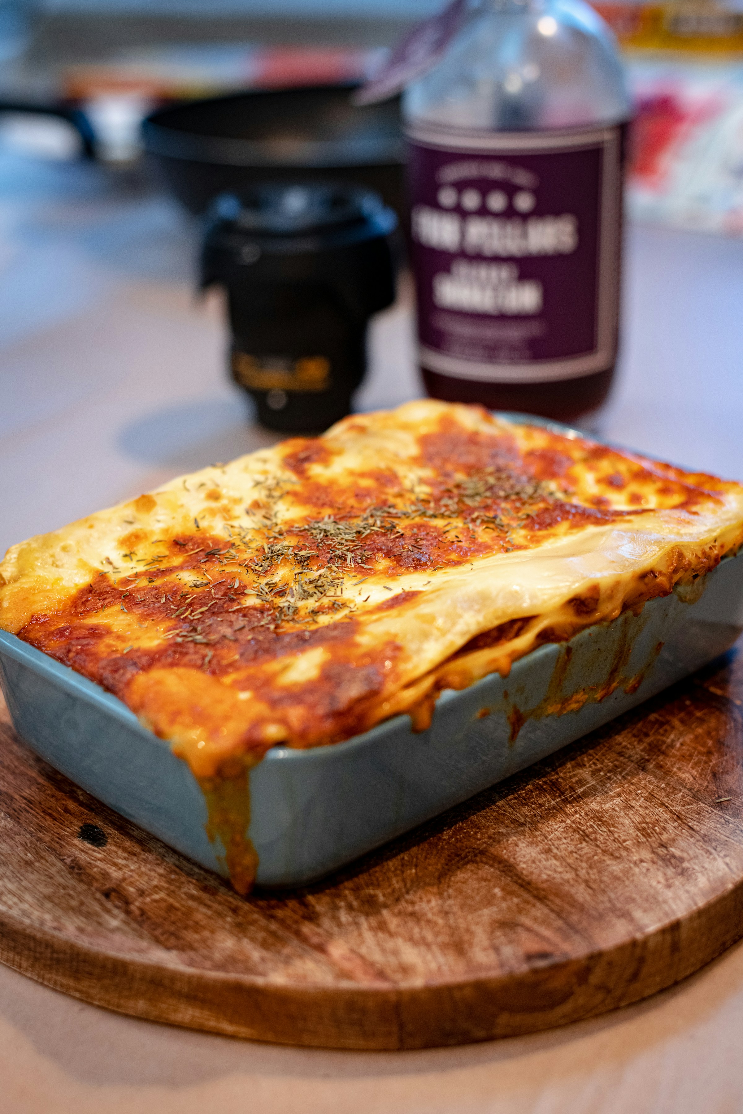 A tray of lasagna on a board | Source: Unsplash
