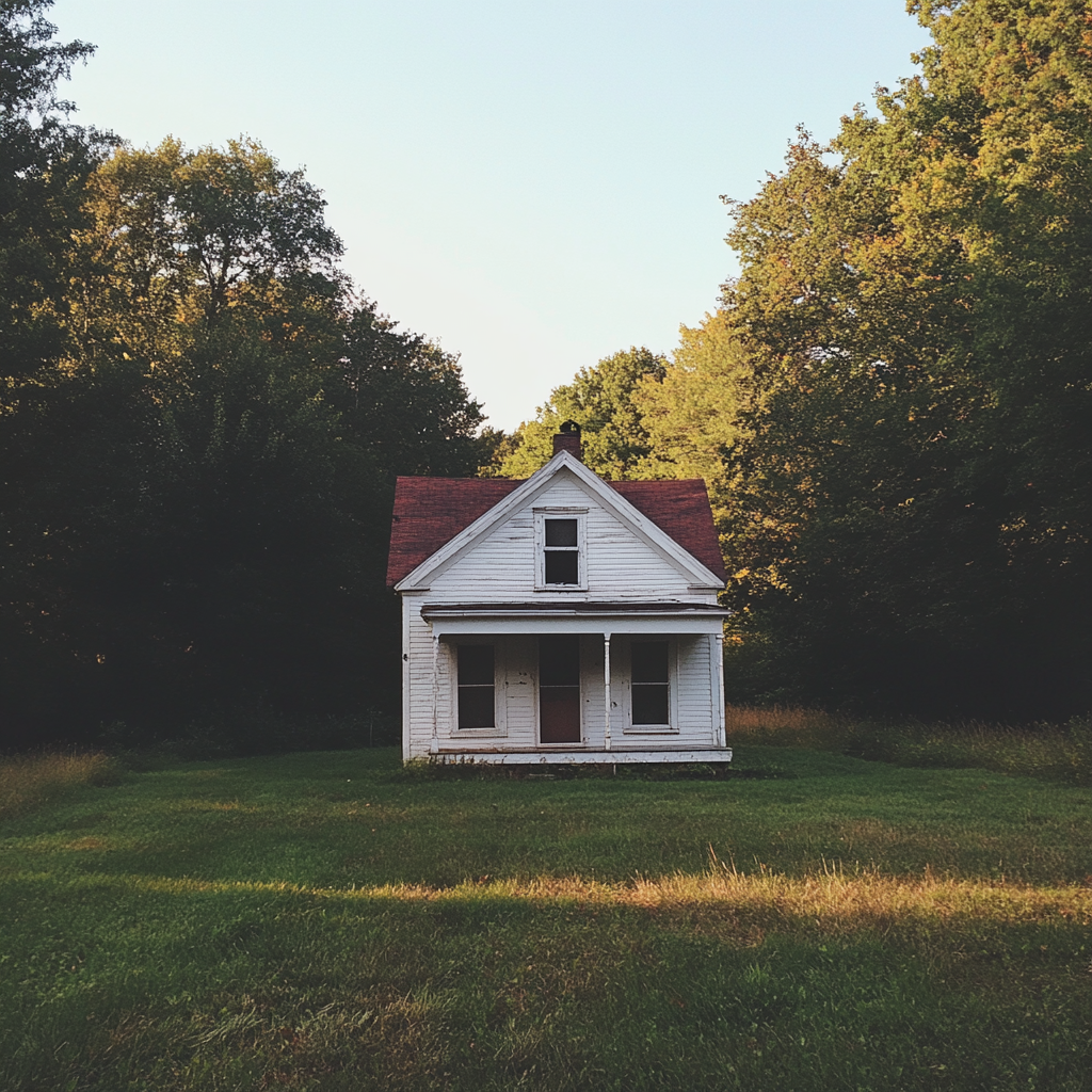 Uma pequena casa em um campo | Fonte: Midjourney