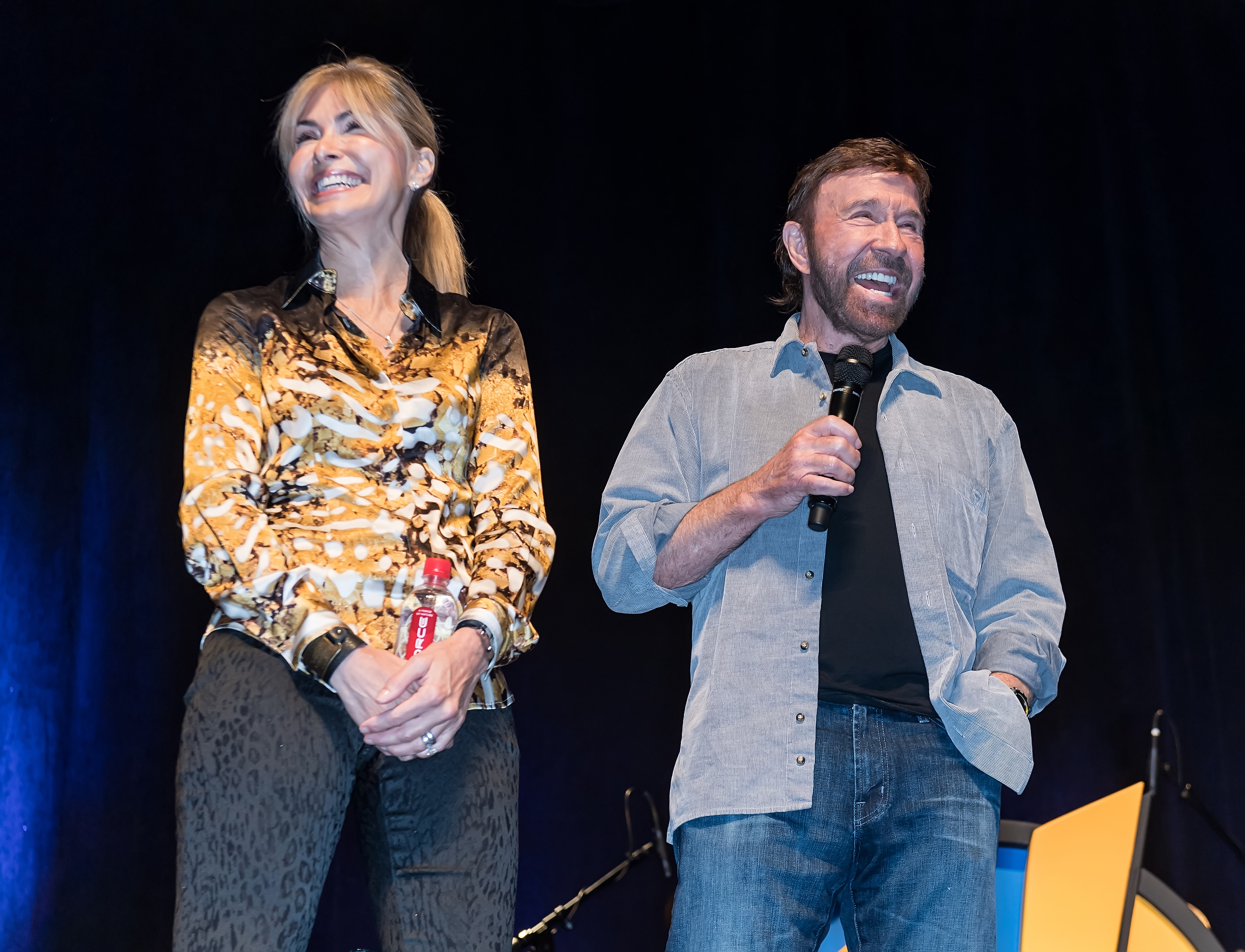 Gena O'Kelly and Chuck Norris during Wizard World Comic Con Philadelphia 2017 at Pennsylvania Convention Center on June 3. | Source: Getty Images