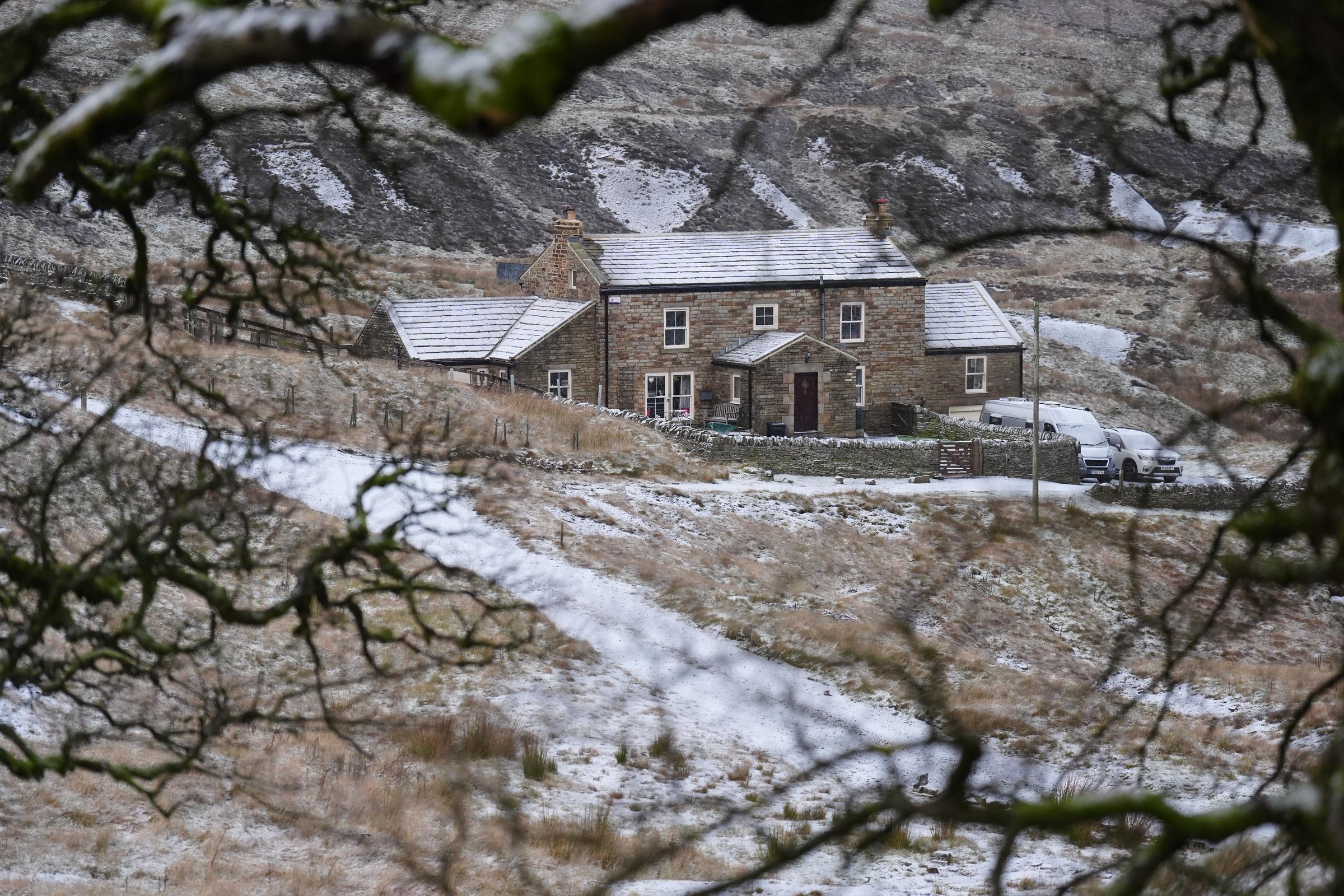 Snow in Carrshield, Northumberland, England, on November 18, 2025. | Source: Getty Images