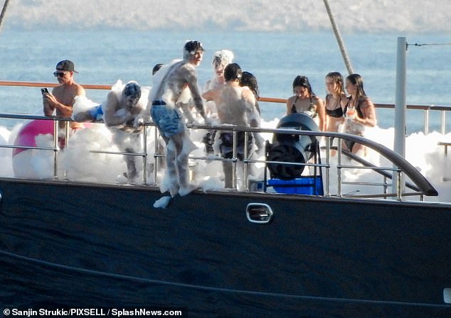 The celebrations come days before the couple are due to wed in Venice