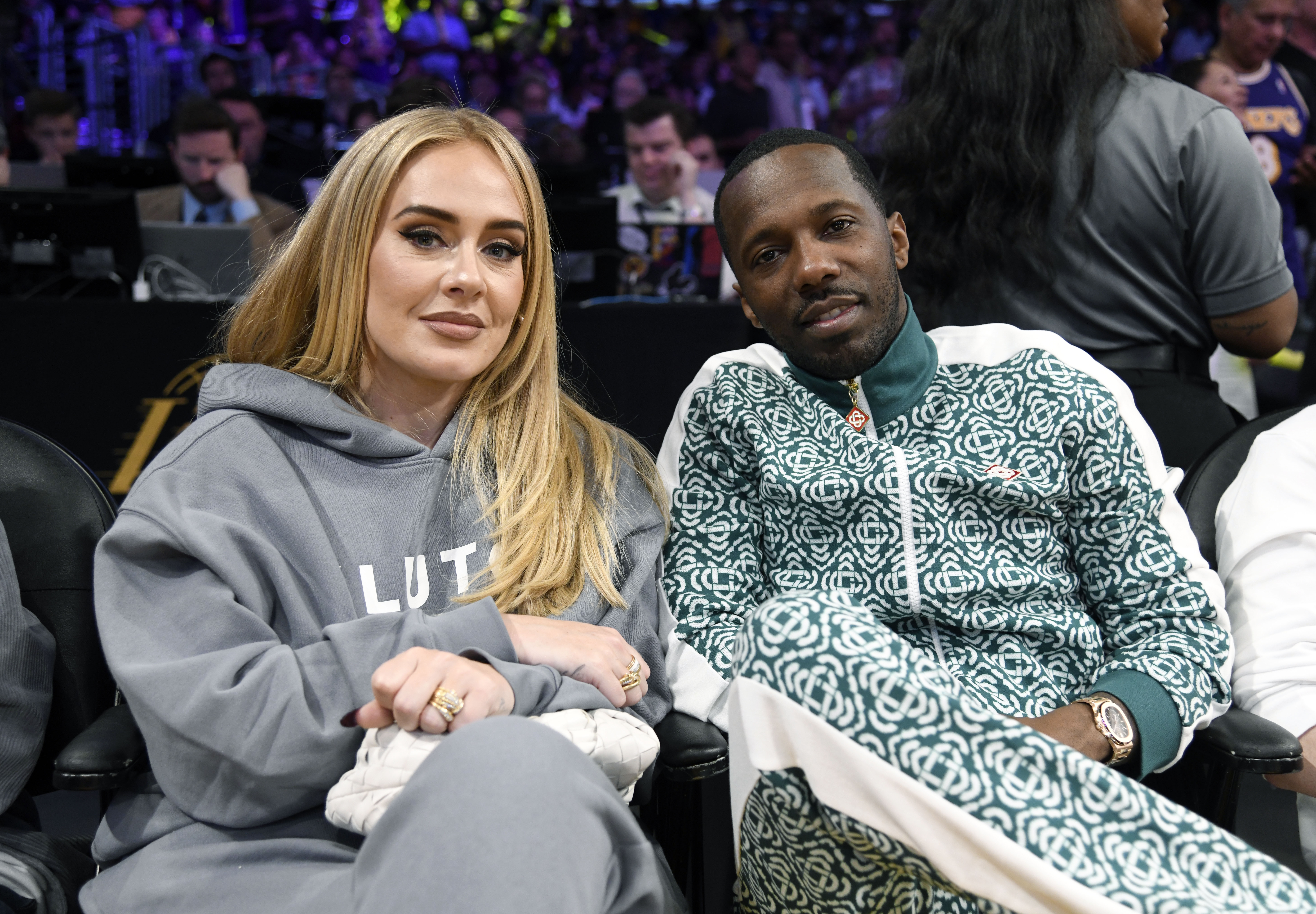 Adele and Rich Paul attend the basketball game between Los Angeles Lakers and Memphis Grizzlies Round 1 Game 6 of the 2023 NBA Playoffs against Los Angeles Lakers in Los Angeles, California on April 28, 2023 | Source: Getty Images