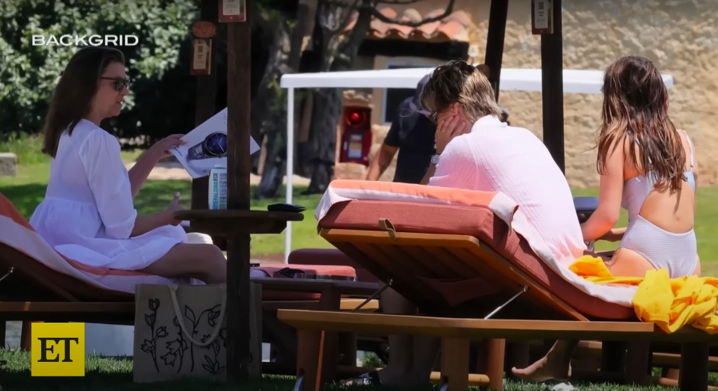 Dorothea Hurley, Jake Bongiovi and Millie Bobby Brown during their vacation in Sardinia, posted on June 29, 2024 | Source: YouTube/Entertainment Tonight