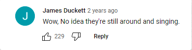 A comment posted by a viewer who did not know the The Lennon Sisters still perform, posted on YouTube on October 8, 2019 | Source: Youtube.com/KMOV St. Louis
