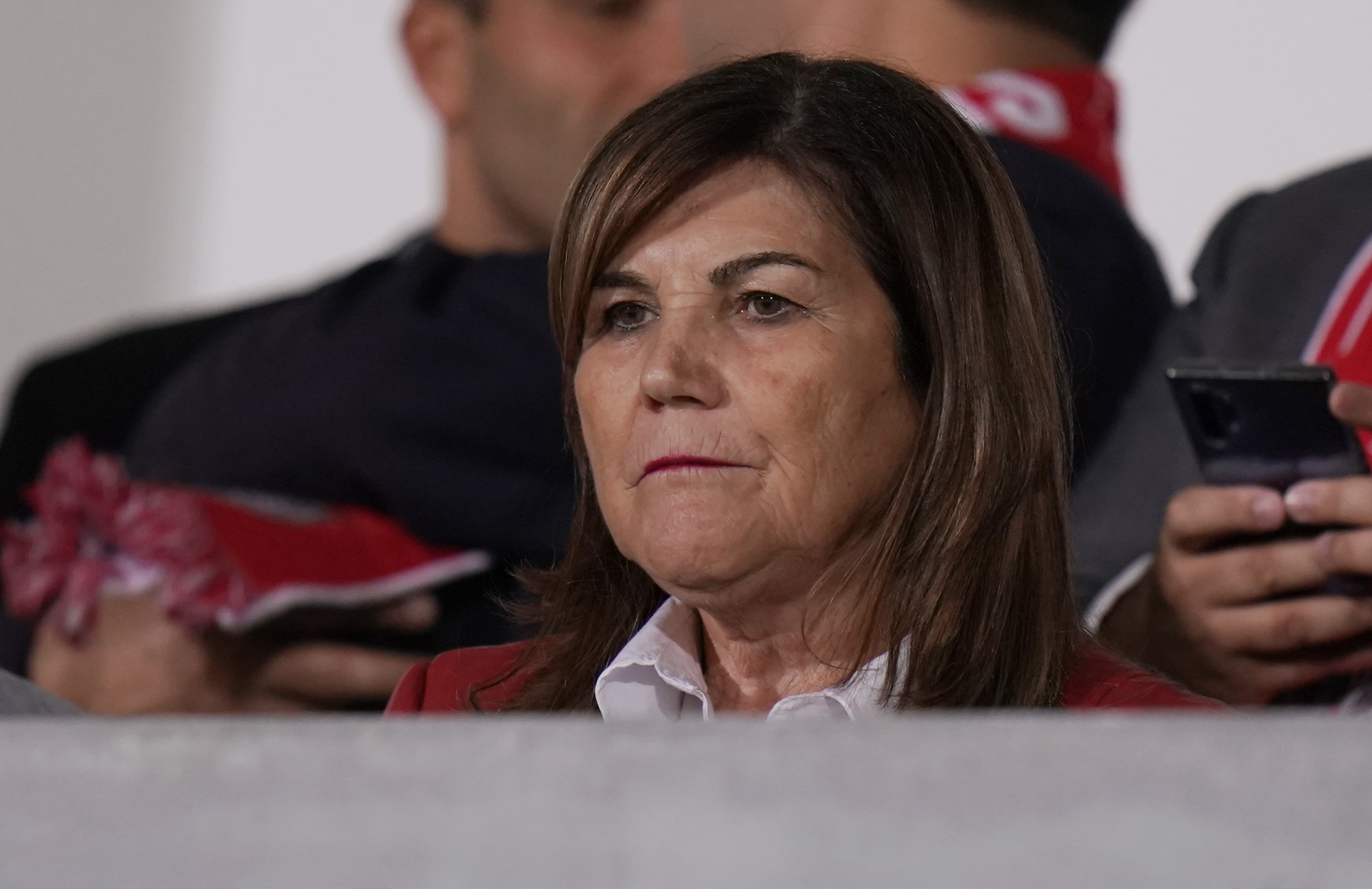 Dolores Aveiro at a Portuguese Cup match in Almada, Portugal on October 18, 2019 | Source: Getty Images
