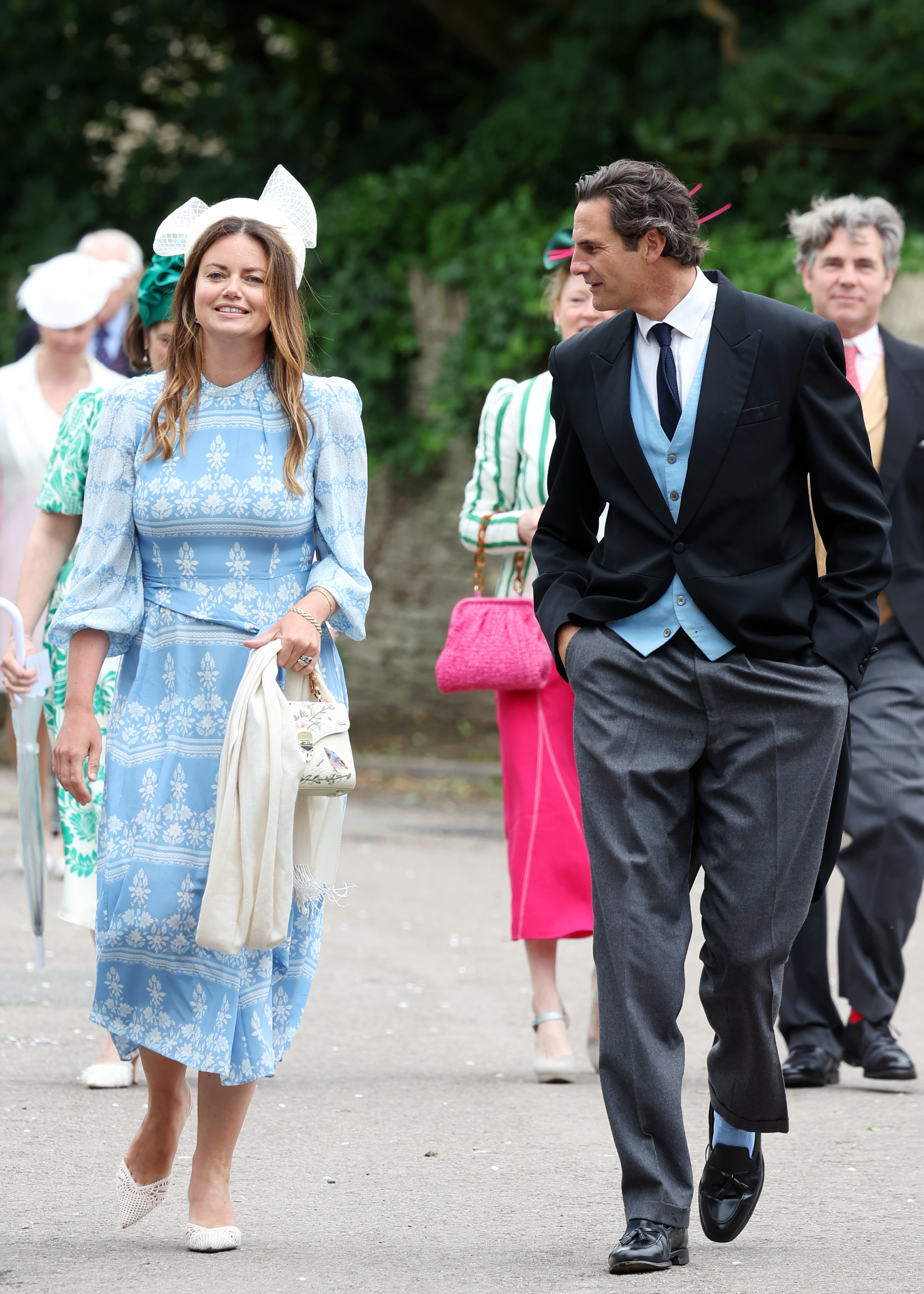 Lady Natasha Rufus Isaacs and Rupert Finch arrive for the Royal wedding of Peter Phillips and Harriet Sperling at All Saints' Church on June 6, 2026 in Kemble, England | Source: Getty Images