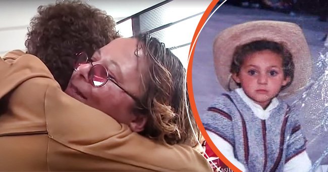 [Left] Hope hugs her long-lost son, Jonathan; [Right] A childhood picture of Jonathan. | Source: youtube.com/10newsvideos. | facebook.com/Werothegringo.408