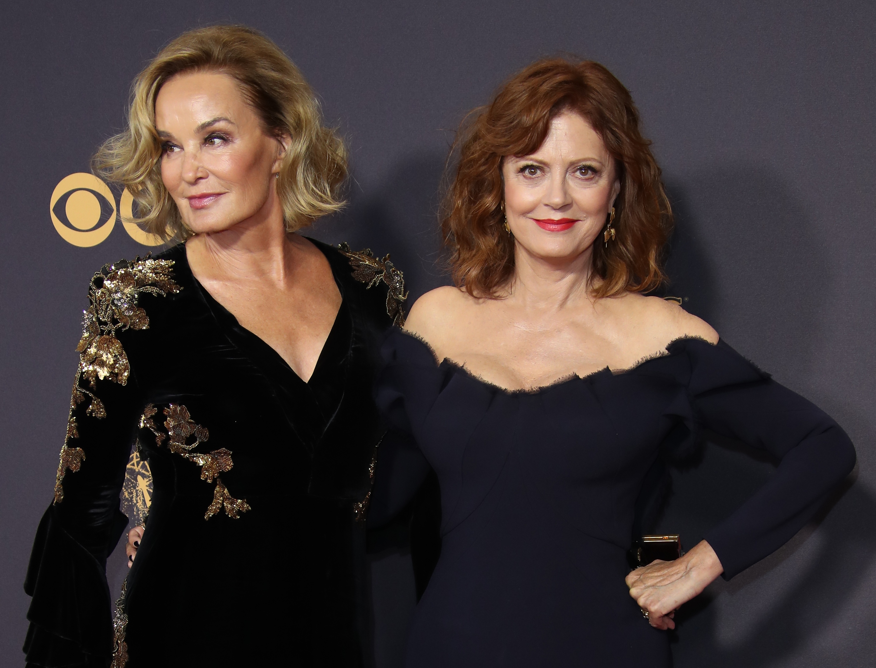 Jessica Lange and Susan Sarandon arrive at the 69th Annual Primetime Emmy Awards at Microsoft Theater on September 17, 2017 in Los Angeles, California | Source: Getty Images