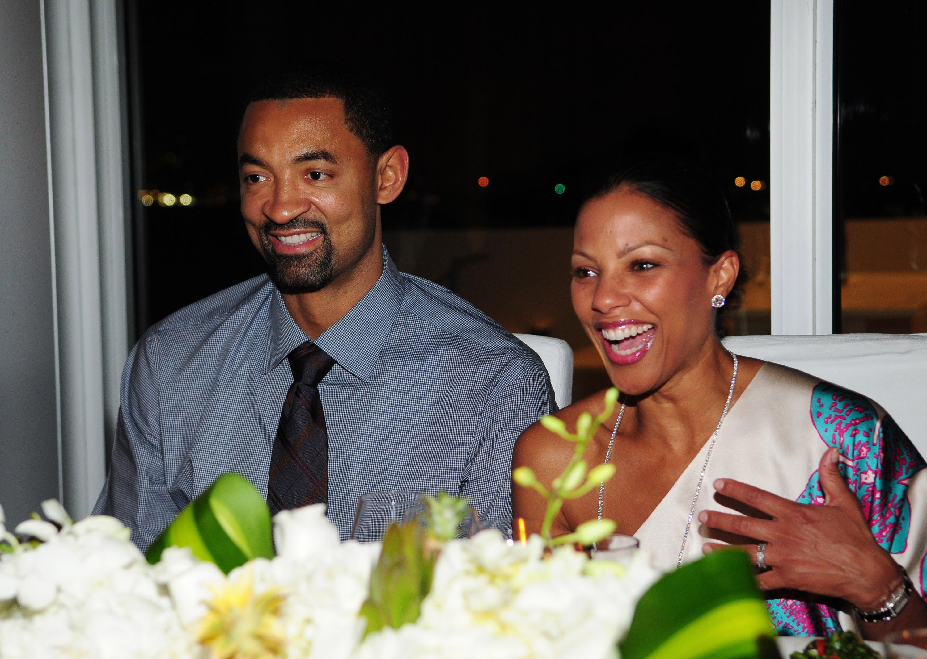 Juwan Howard and his wife Jenine Howard on April 14, 2011, in Miami Beach, Florida. | Source: Getty Images