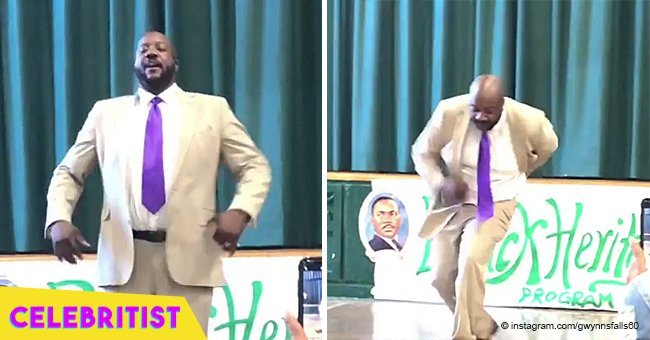 School principal wows students & guests with amazing step performance in viral video