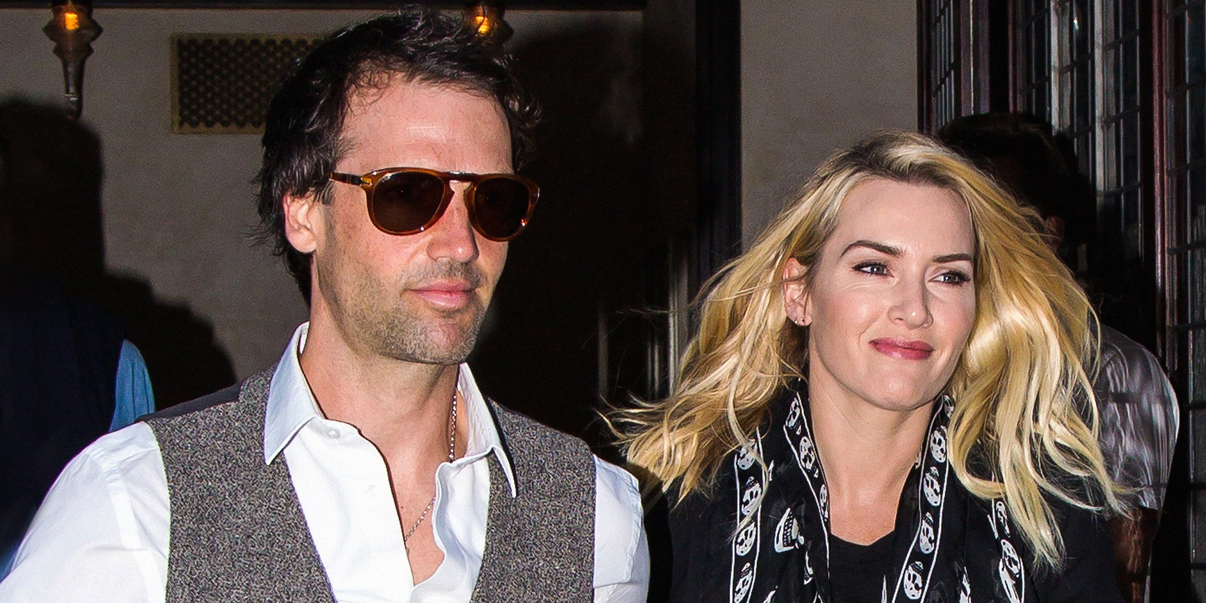 Edward Abel Smith and Kate Winslet leaving a hotel on October 6, 2015, in New York City. | Source: Getty Images