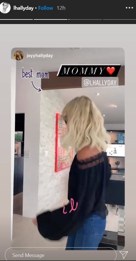 Capture d'écran de la story Instagram de Laeticia Hallyday. | lhallyday