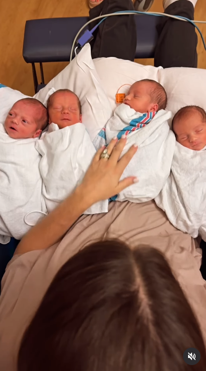 Katie Grant Dickson with newborn quadruplets on June 11, 2025 | Source: Instagram/katie.grant.dickson