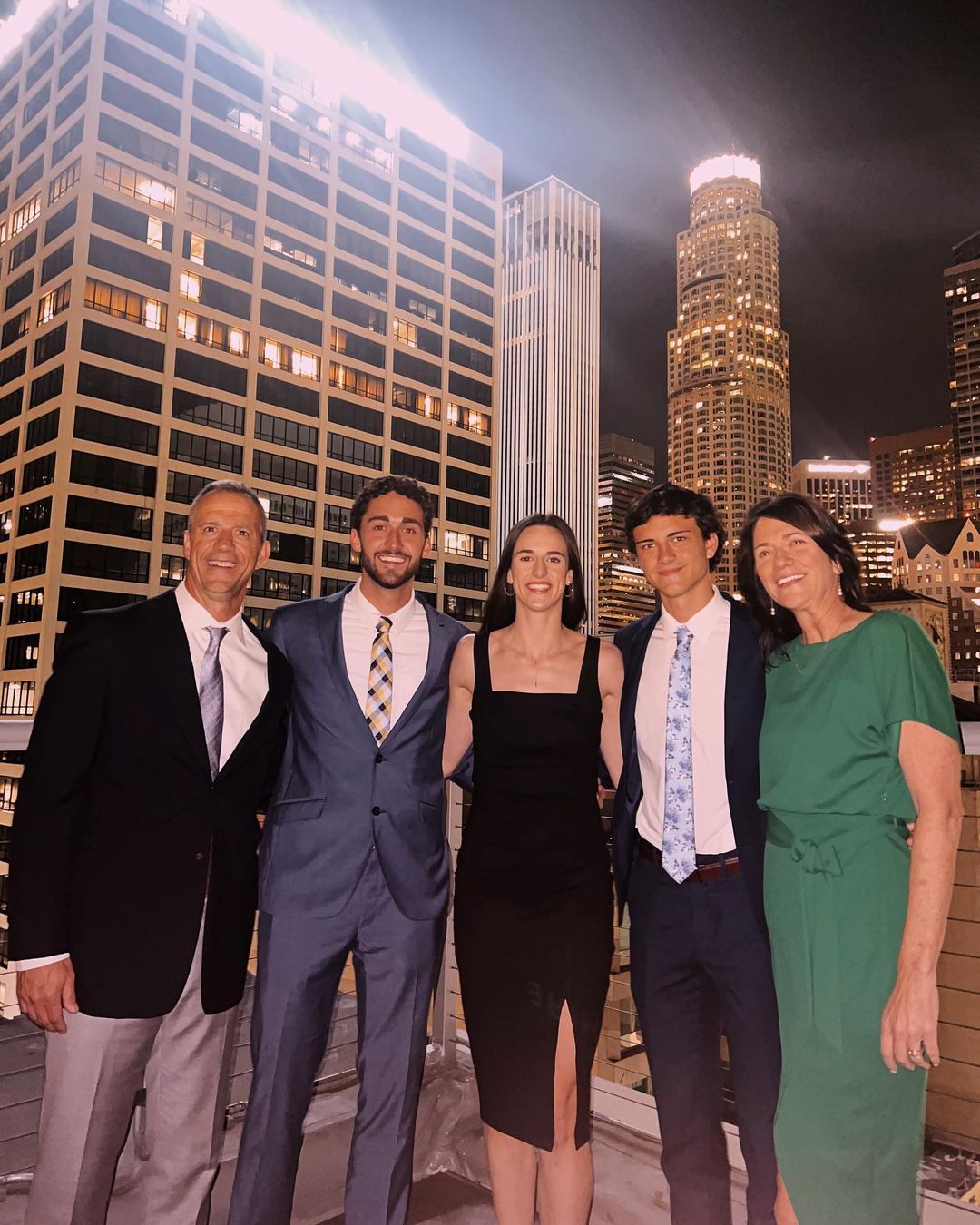 Brent, Blake, Colin, Caitlin, and Anne Clark from an Instagram post dated May 10, 2023. | Source: Instagram/caitlinclark22/