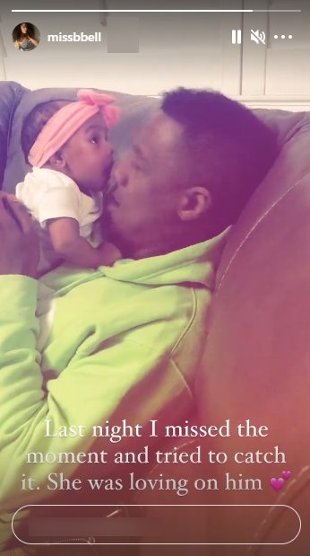 Screenshot of Brittany Bell's Instagram story, featuring Nick Cannon and their newborn daughter. | Source: Instagram/MissBBell