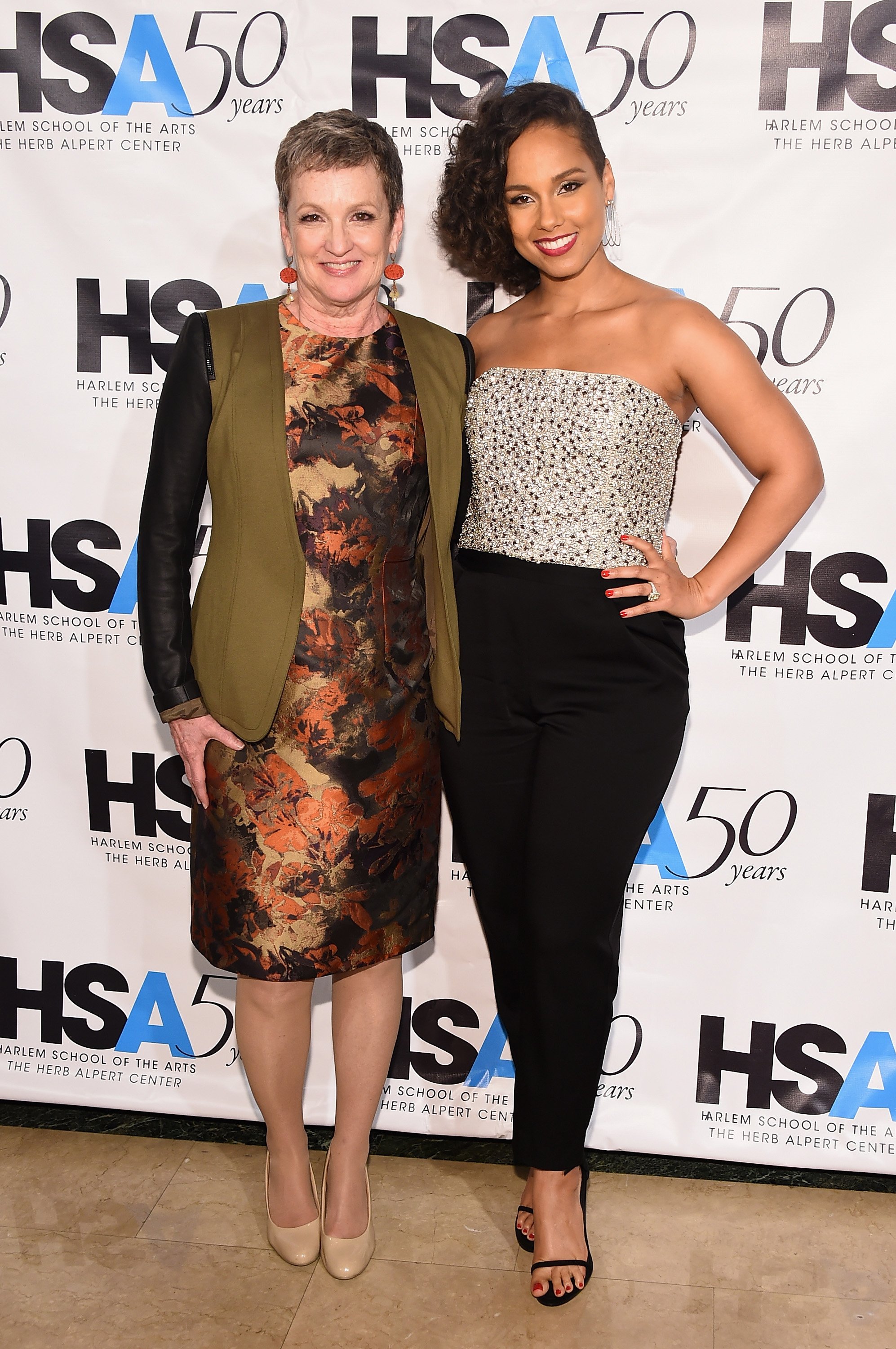 Terria Joseph and Alicia Keys at the Harlem School of the Arts 50th anniversary kickoff on October 5, 2015, in New York City. | Source: Michael Loccisano/Getty Images