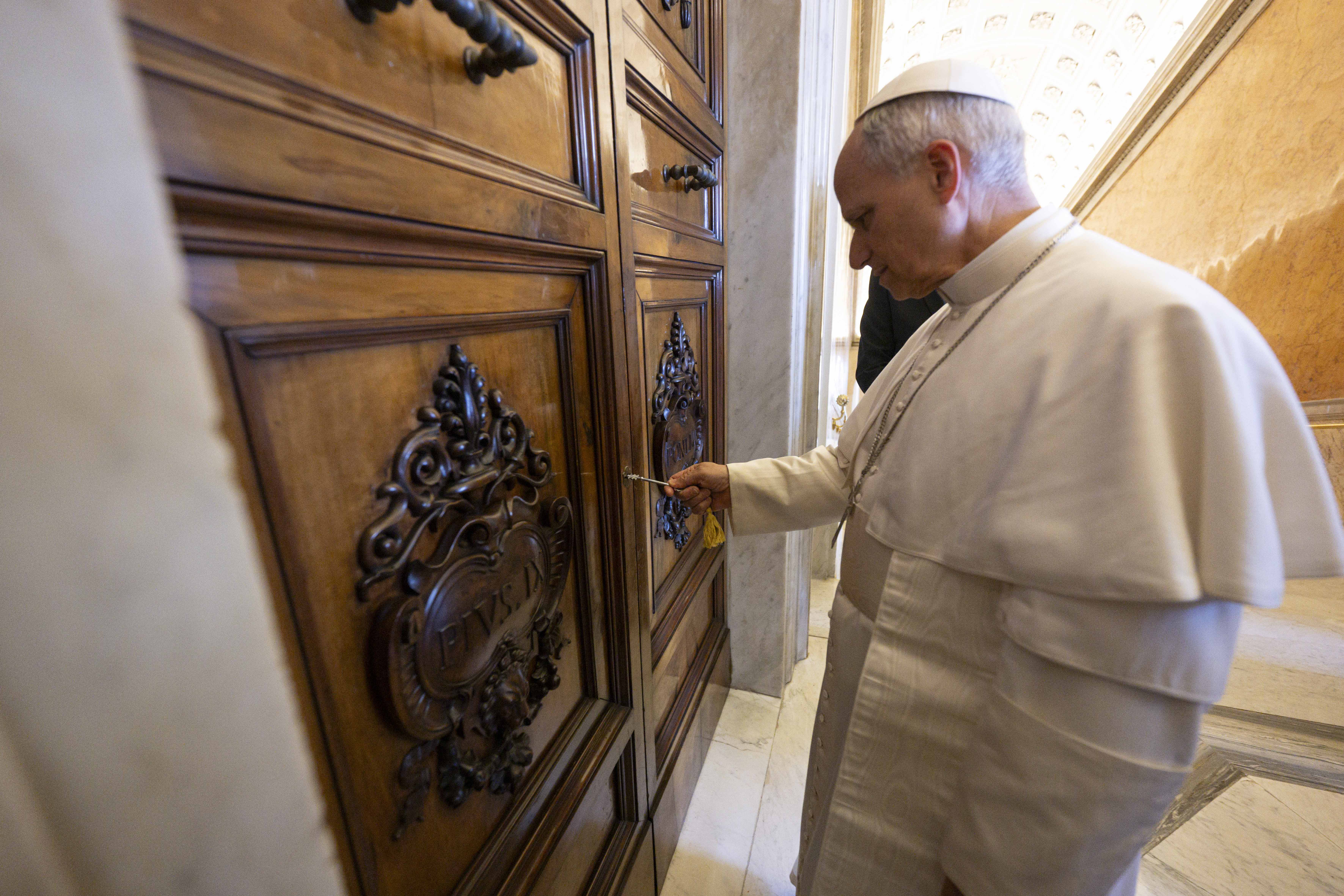 Pope Leo XIV visiting the papal apartment at the Apostolic Palace, on May 12, 2025, in Vatican City. | Source: Getty Images