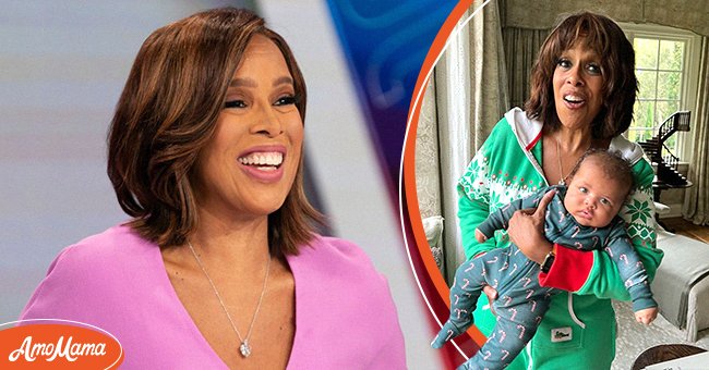 "This Morning" Co-Host Gayle King broadcasts live from Washington DC on Inauguration Day 2021 [Left] | King and her grandson, Luca, posed for a photo during the 2021 Christmas holidays [Right]. | Photo: Instagram/gayleking & Getty Images
