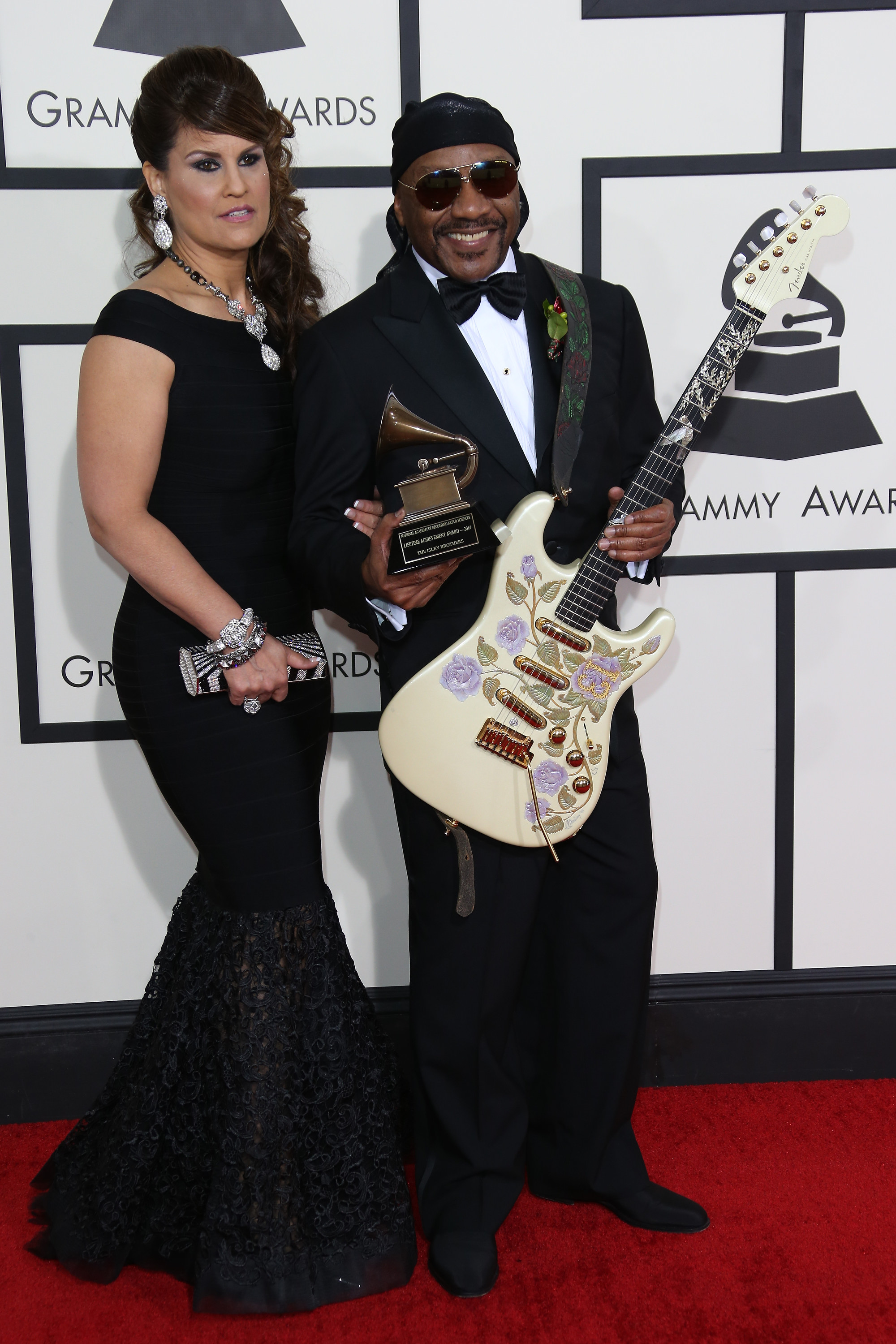 Tracy Isley and Ernie Isley arrive at the 56th Annual GRAMMY Awards at Staples Center on January 26, 2014, in Los Angeles, California. | Source: Getty Images