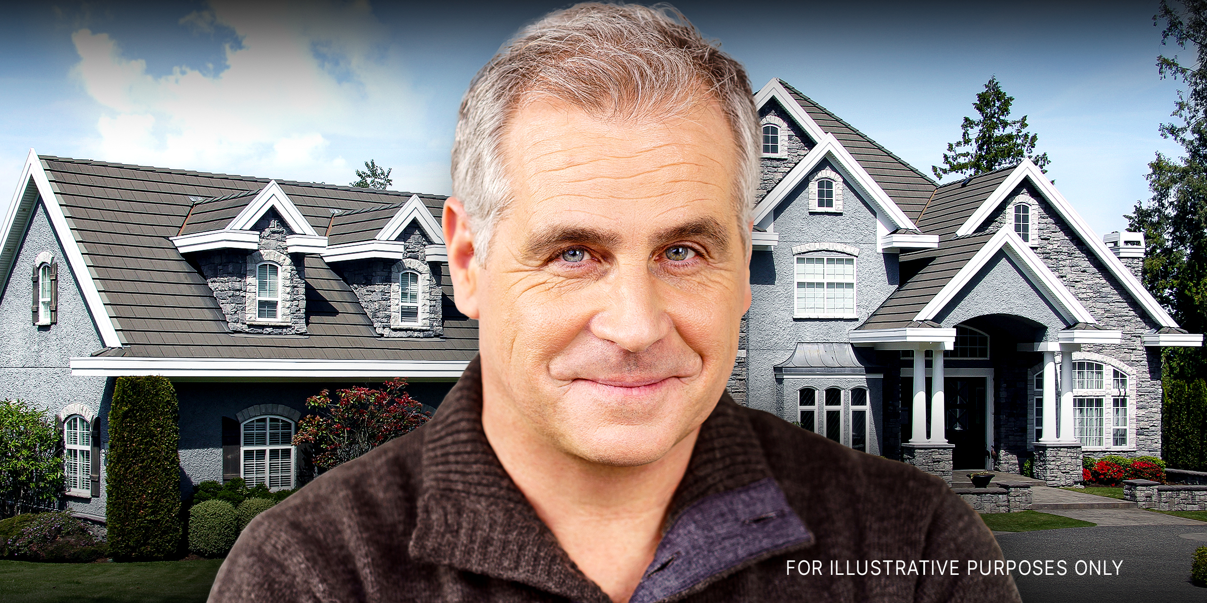 A middle-aged man smiling against the backdrop of a mansion | Source: Shutterstock