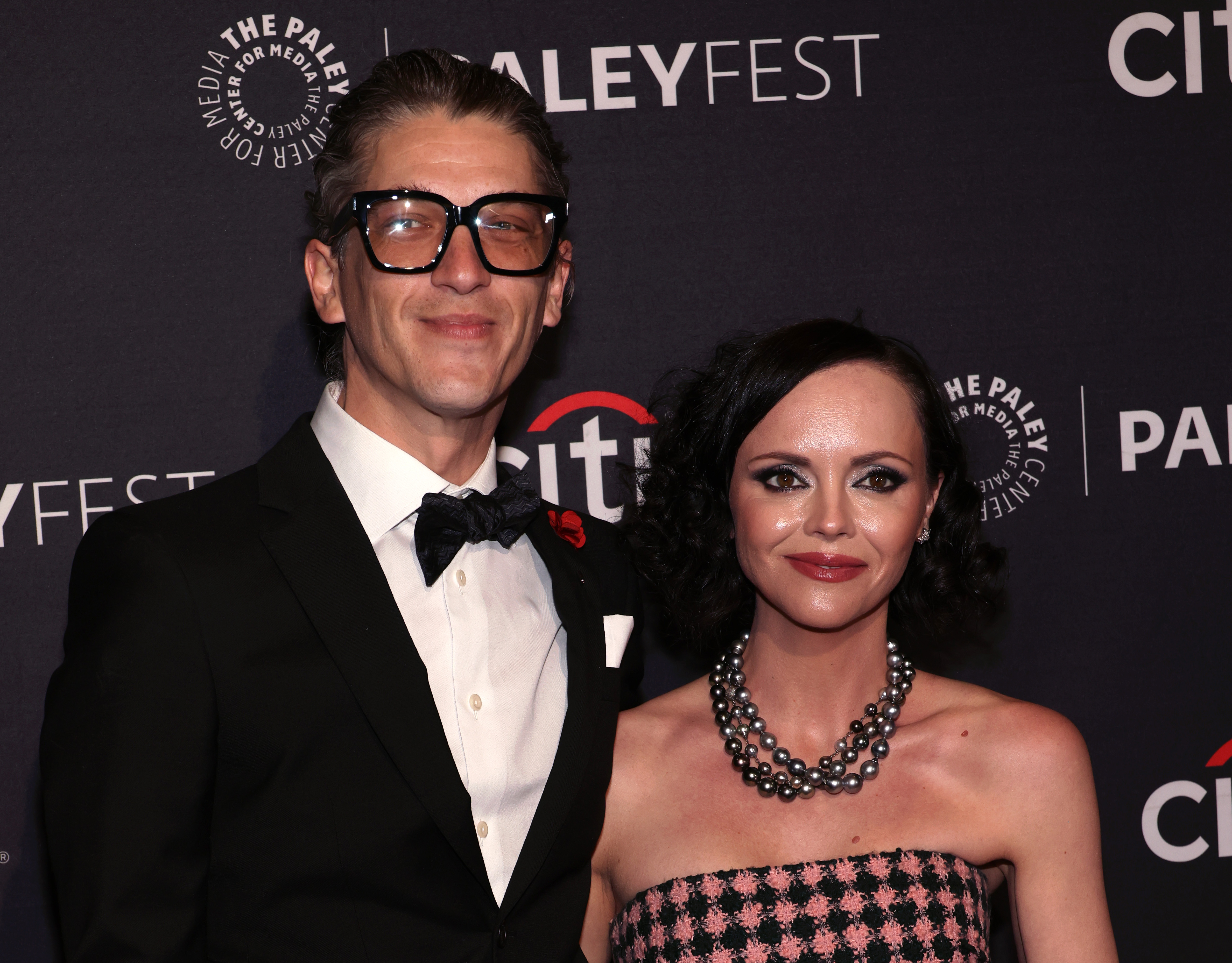 Mark Hampton and Christina Ricci at the "Yellowjackets" PaleyFest" held at Dolby Theatre in Hollywood, California, on April 03, 2023. | Source: Getty Images