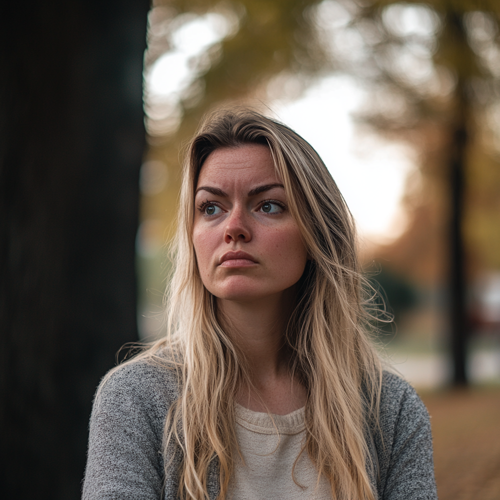 A woman standing in a park | Source: Midjourney