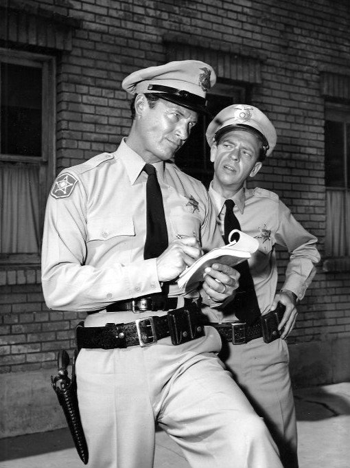 Don Knotts (Barney Fife) and Mark Miller from the television program "The Andy Griffith Show." | Source: Wikimedia Commons