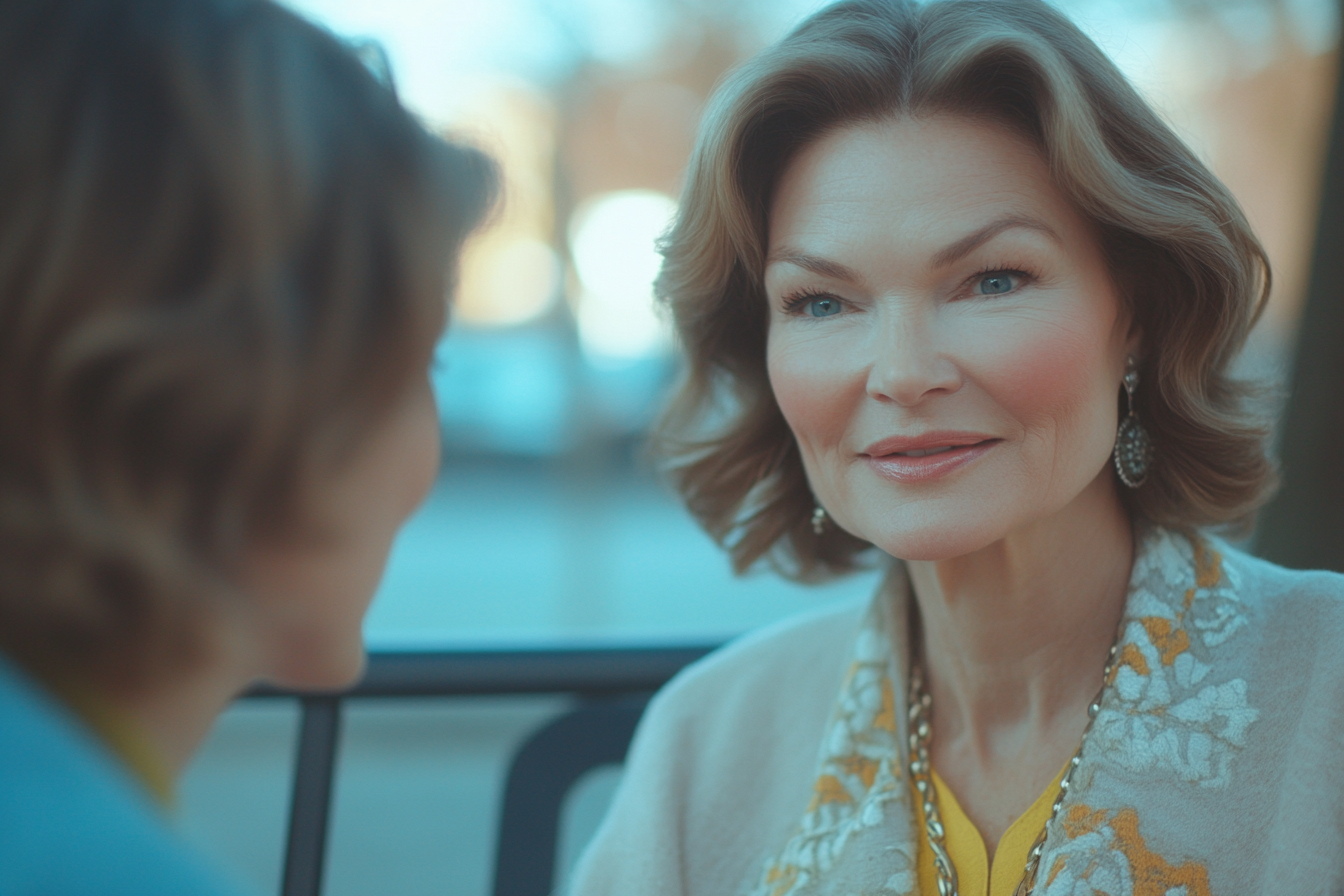 A woman talking to someone | Source: Midjourney