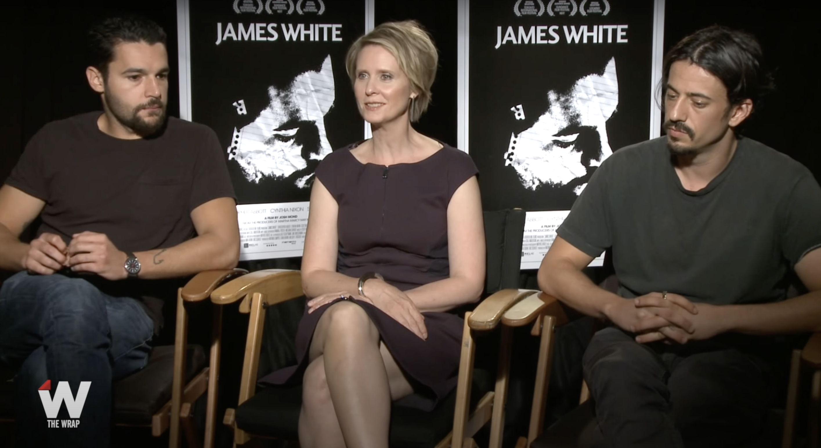 Christopher Abbott, Cynthia Nixon, and Josh Mond discuss their journey of working on "James White," as seen in a video dated November 10, 2015 | Source: YouTube/thewrap