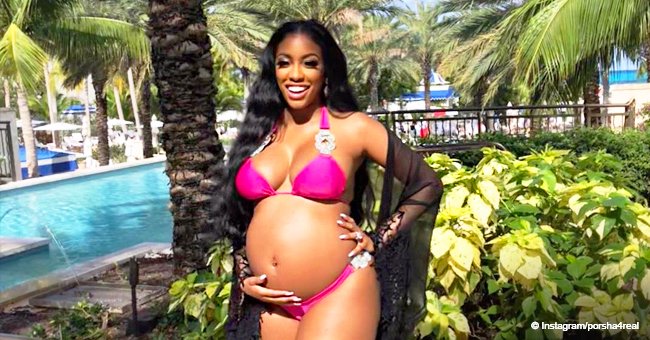 Porsha Williams flaunts her huge baby bump in skimpy pink swimsuit while on Bahamas  babymoon