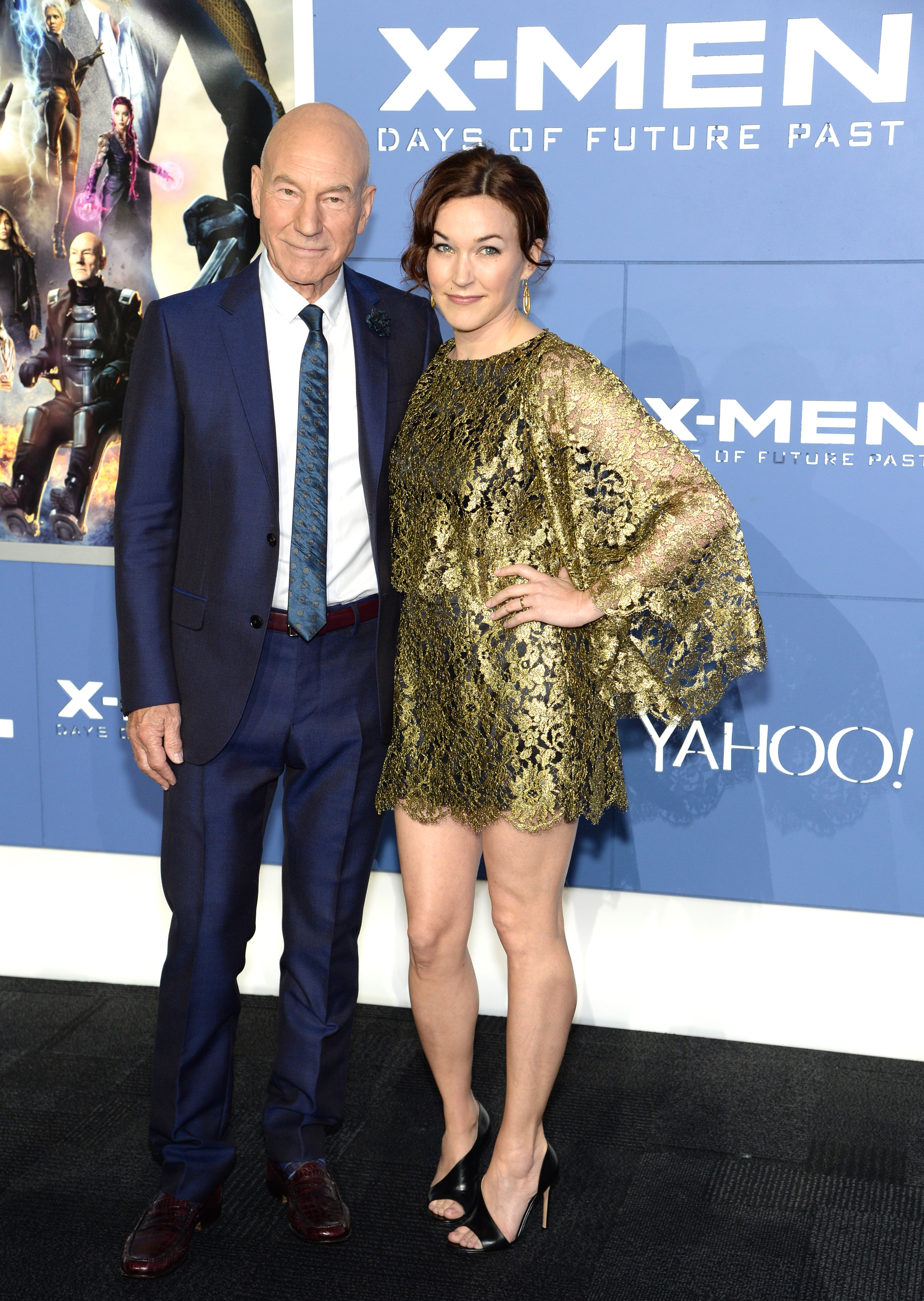Patrick Stewart and Sunny Ozell at the "X-Men: Days of Future Past" world premiere in New York City on May 10, 2014 | Source: Getty Images
