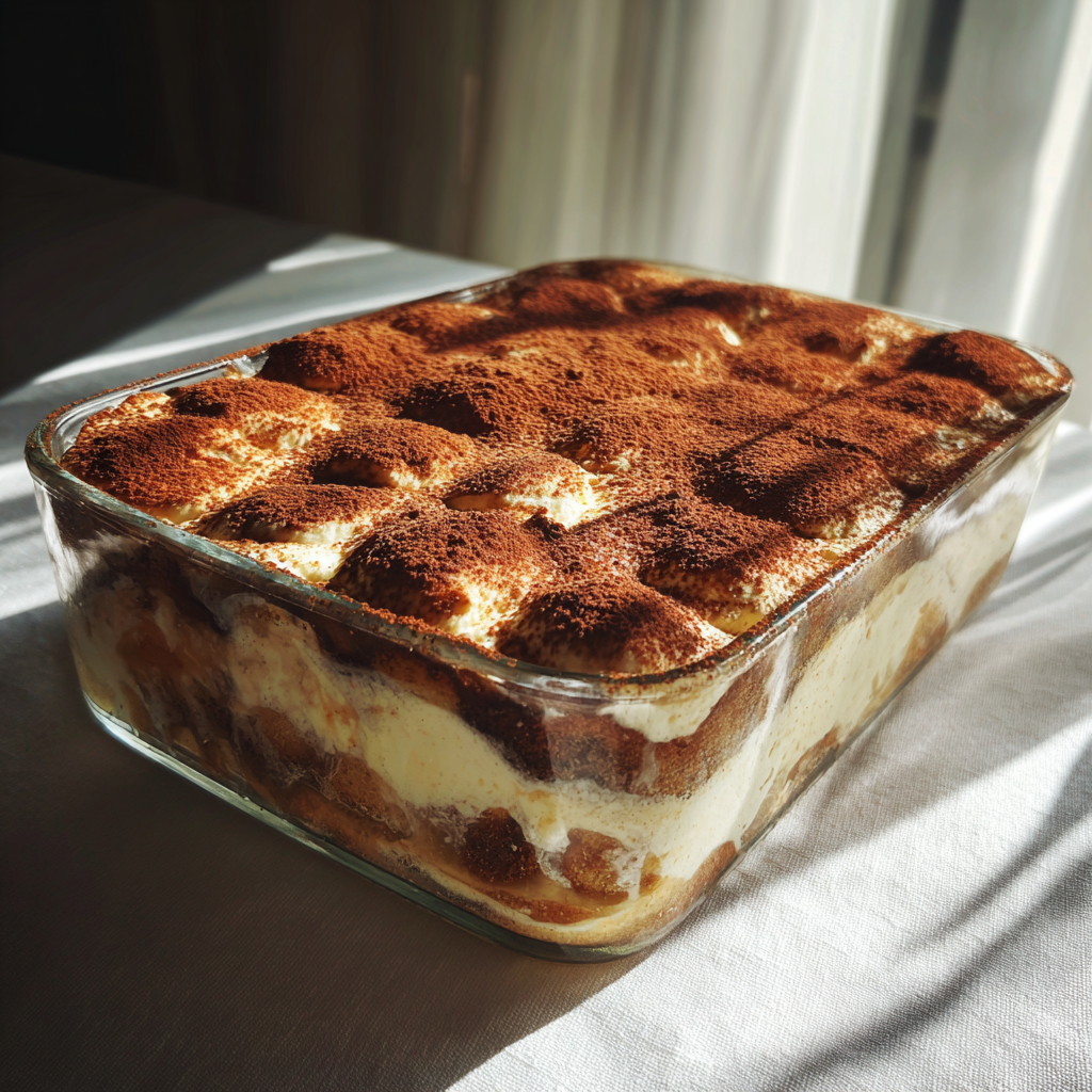 A casserole of homemade tiramisu | Source: Midjourney
