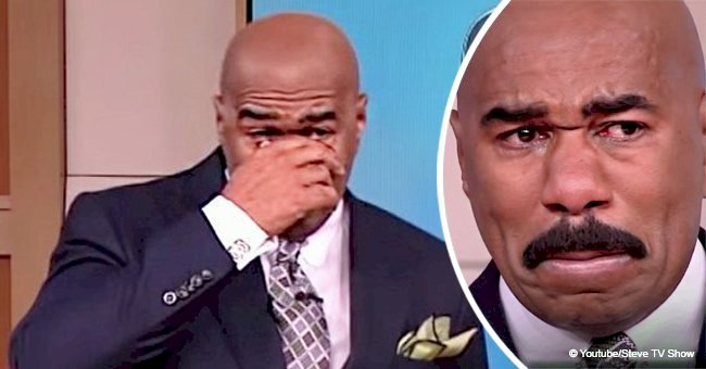 TV host Steve Harvey broke down crying after seeing his mom’s house in a video