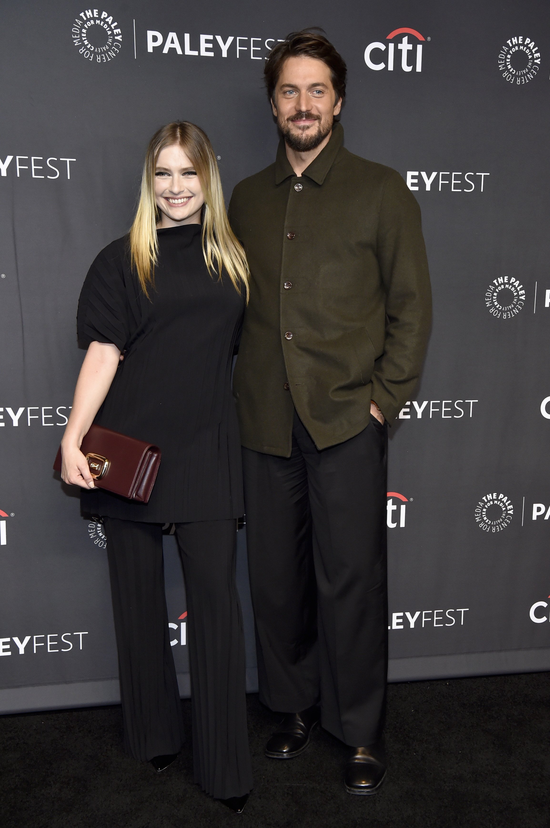 Camille Razat and Lucas Bravo during the 39th Annual PaleyFest LA - "Emily In Paris" at Dolby Theatre on April 10, 2022, in Hollywood, California. | Source: Getty Images