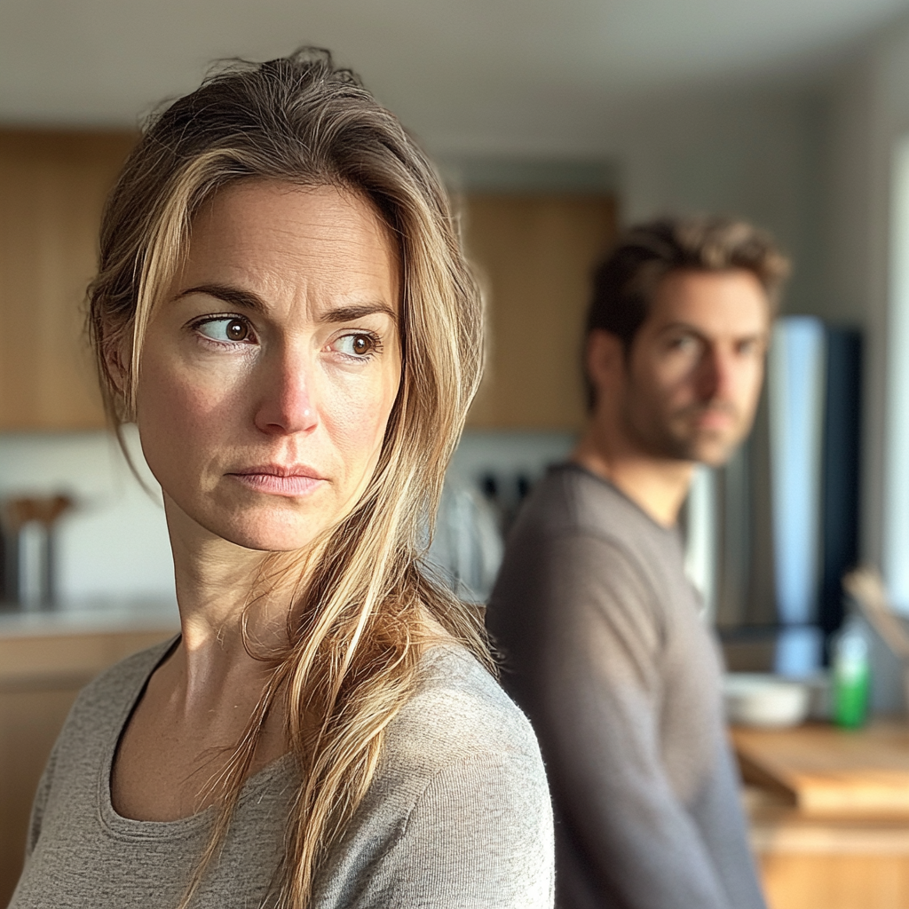 A couple standing in a kitchen | Source: Midjourney