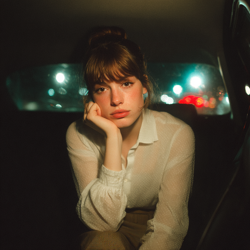 A woman sitting in a car | Source: Midjourney