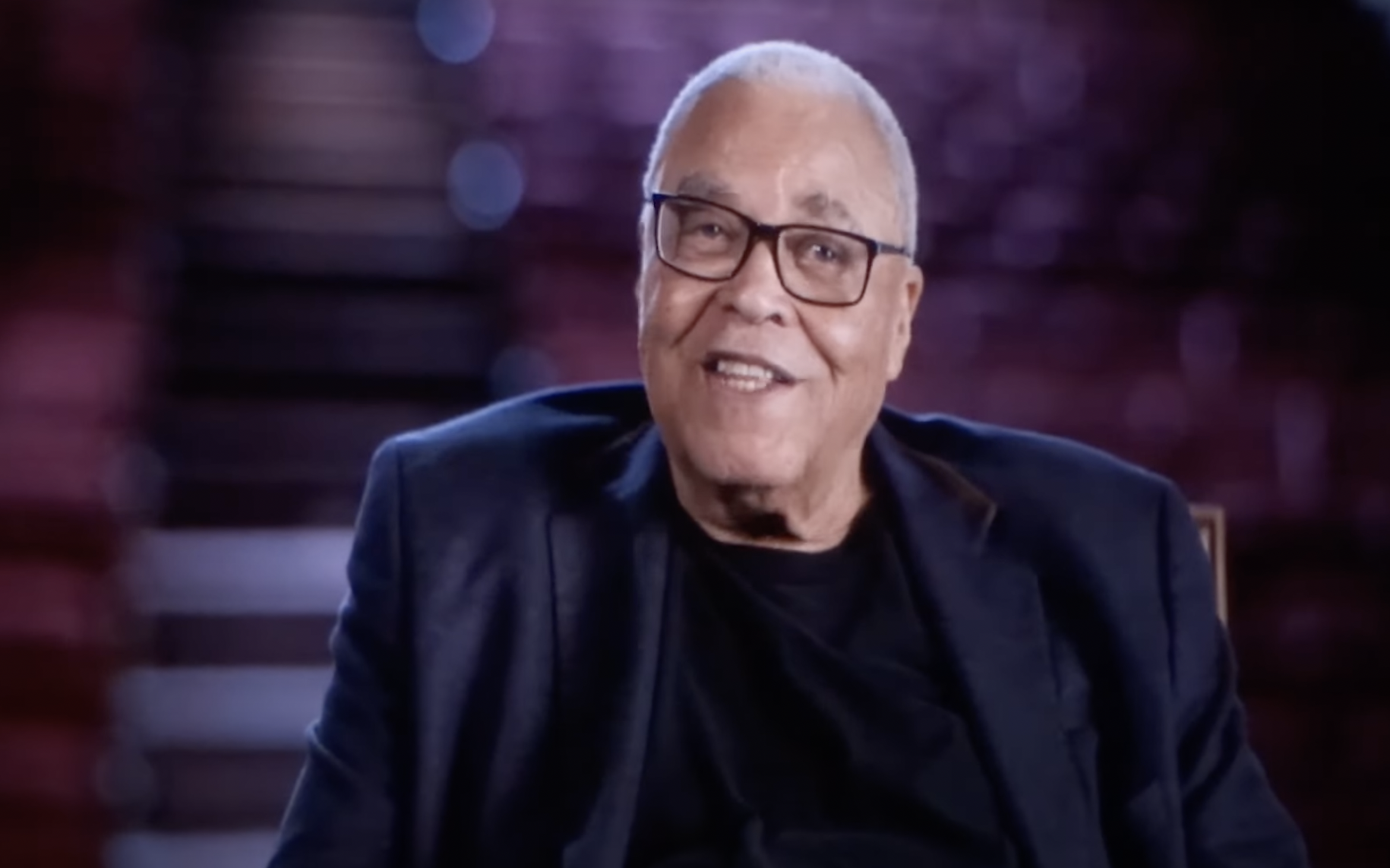 James Earl Jones in a pre-recorded video message | Source: YouTube/LaughingPlace