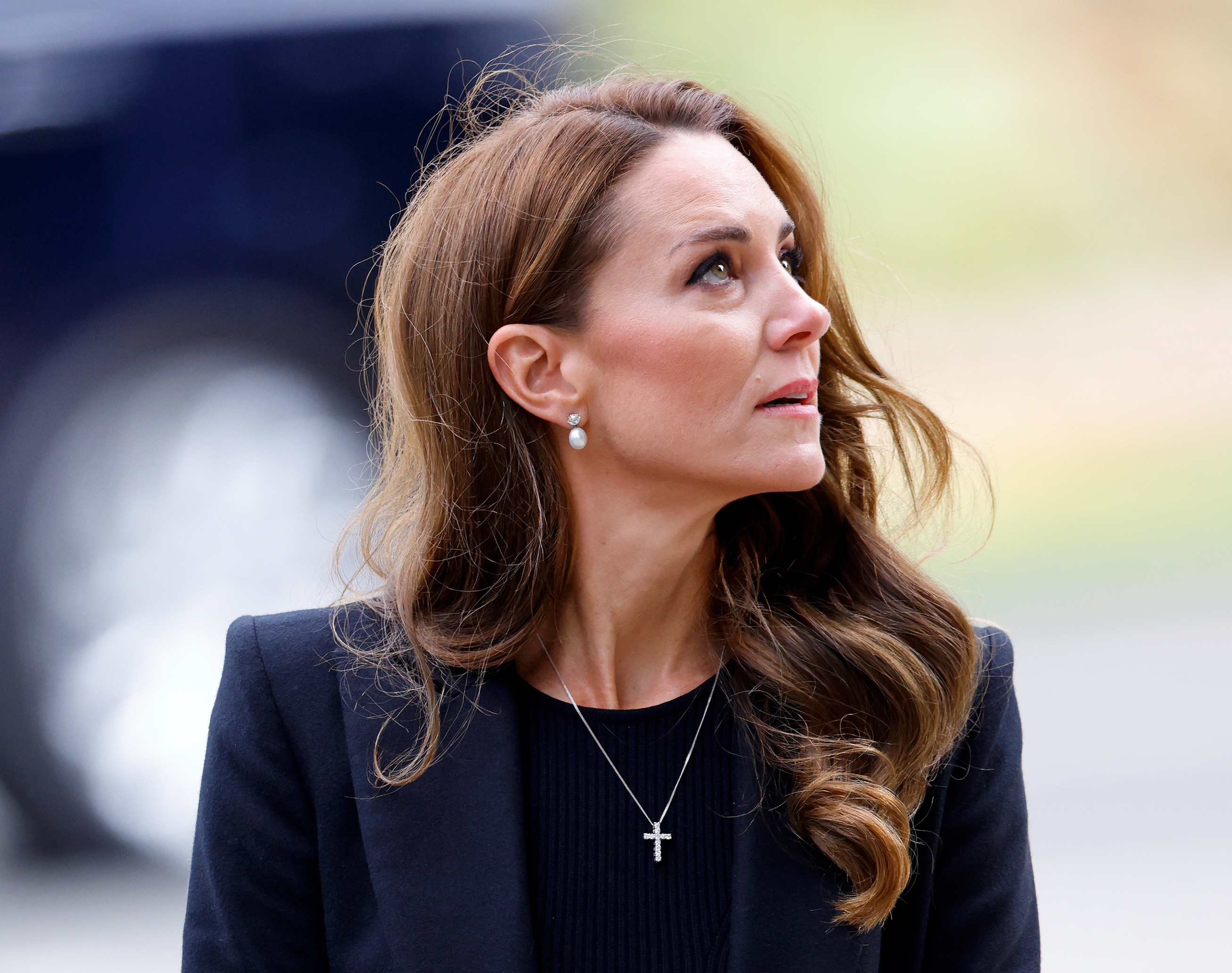 Princess Catherine views floral tributes at Sandringham House on September 15, 2022 | Source: Getty Images