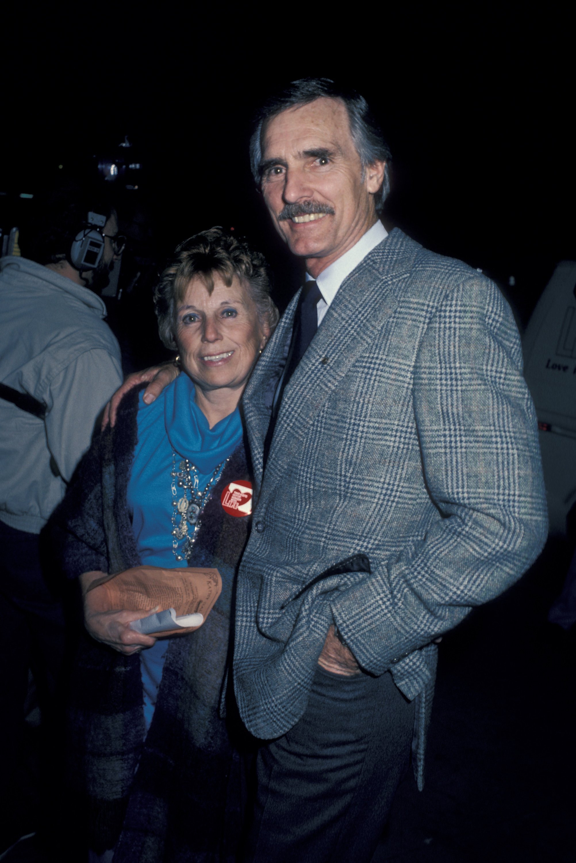 Dennis Weaver and Gerry Stowell during Fundraiser for L.I.F.E. at Gallagher's Restaurant on February 11, 1986 in Los Angeles, California. / Source: Getty Images