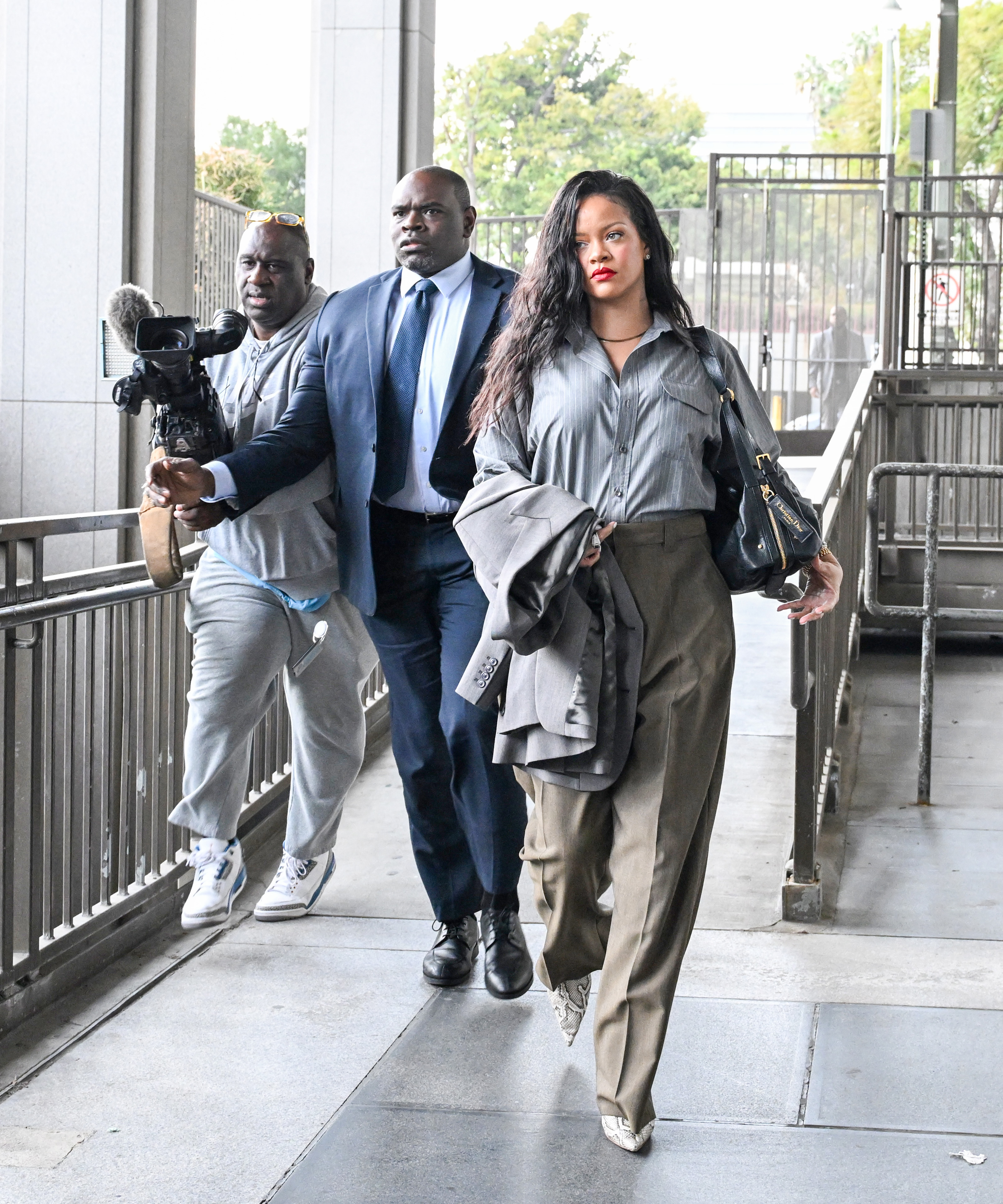 Rihanna is seen arriving at court on February 18, 2025, in Los Angeles, California