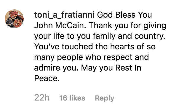 Fans show their support for a grieving Meghan McCain | Source: instagram.com/meghanmccain
