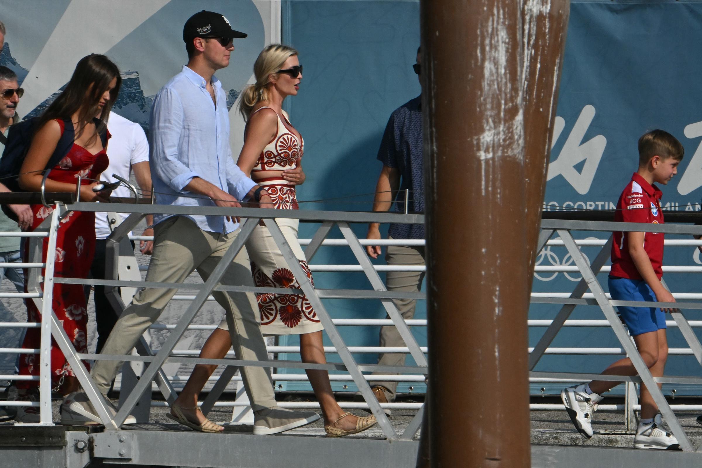 Ivanka Trump with her husband Jared Kushner at Venice Marco Polo airport in Italy on June 24, 2025. | Source: Getty Images