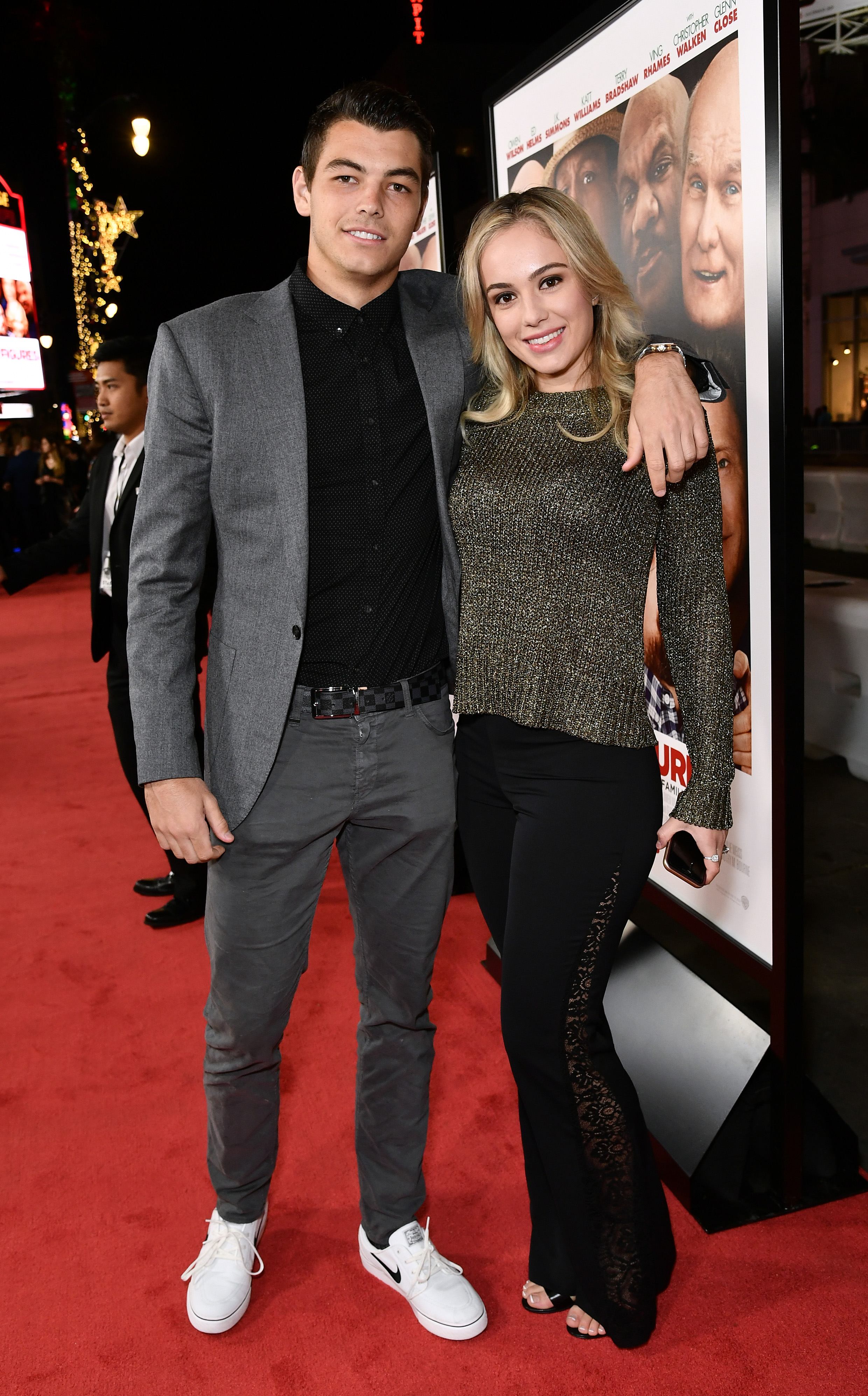 Taylor Fritz and Raquel Pedraza at the "Father Figures" premiere on December 13, 2017, in Los Angeles, California. | Source: Getty Images