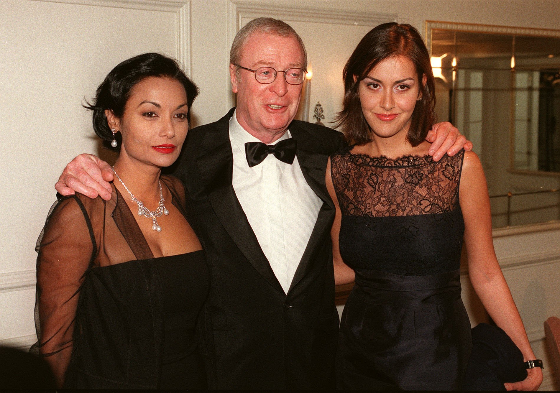Michael Caine with wife Shakira Caine and daughter Natasha during the Evening Standard British Film Awards at the Savoy Hotel in 1998, London. / Source: Getty Images