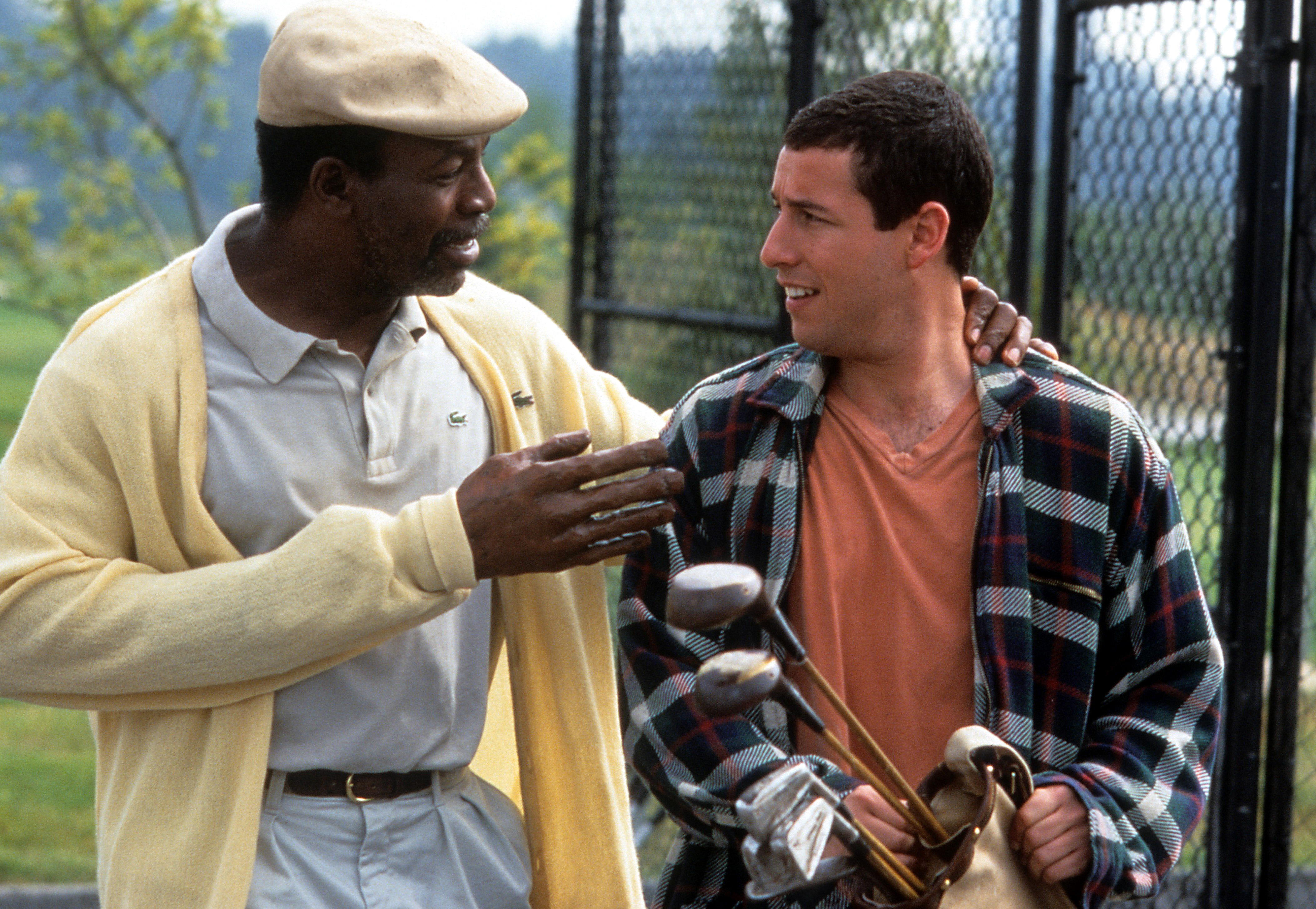 Carl Weathers talks to Adam Sandler in a scene from the film 'Happy Gilmore', 1996 | Source: Getty Images