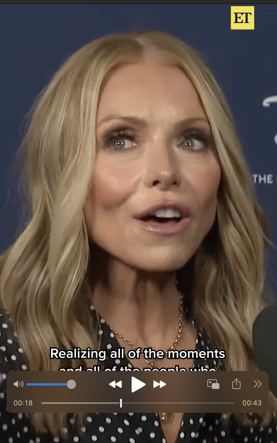 A screenshot of Kelly Ripa from a video posted on August 13, 2024 | Source: Instagram/entertainmenttonight