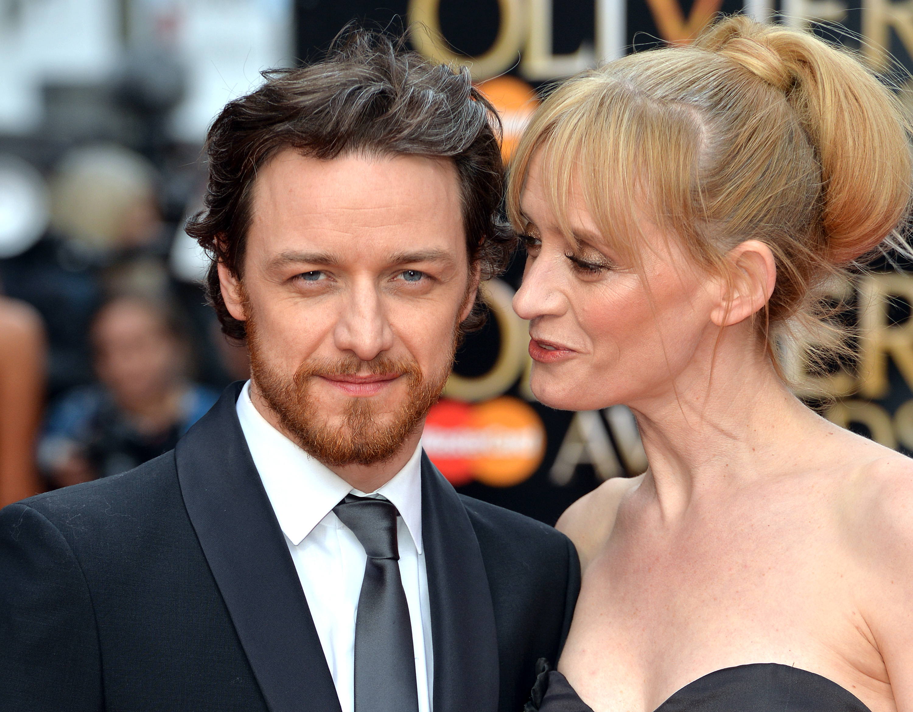 Anne-Marie Duff and James McAvoy attend The Olivier Awards at The Royal Opera House on April 12, 2015, in London, England. | Source: Getty Images